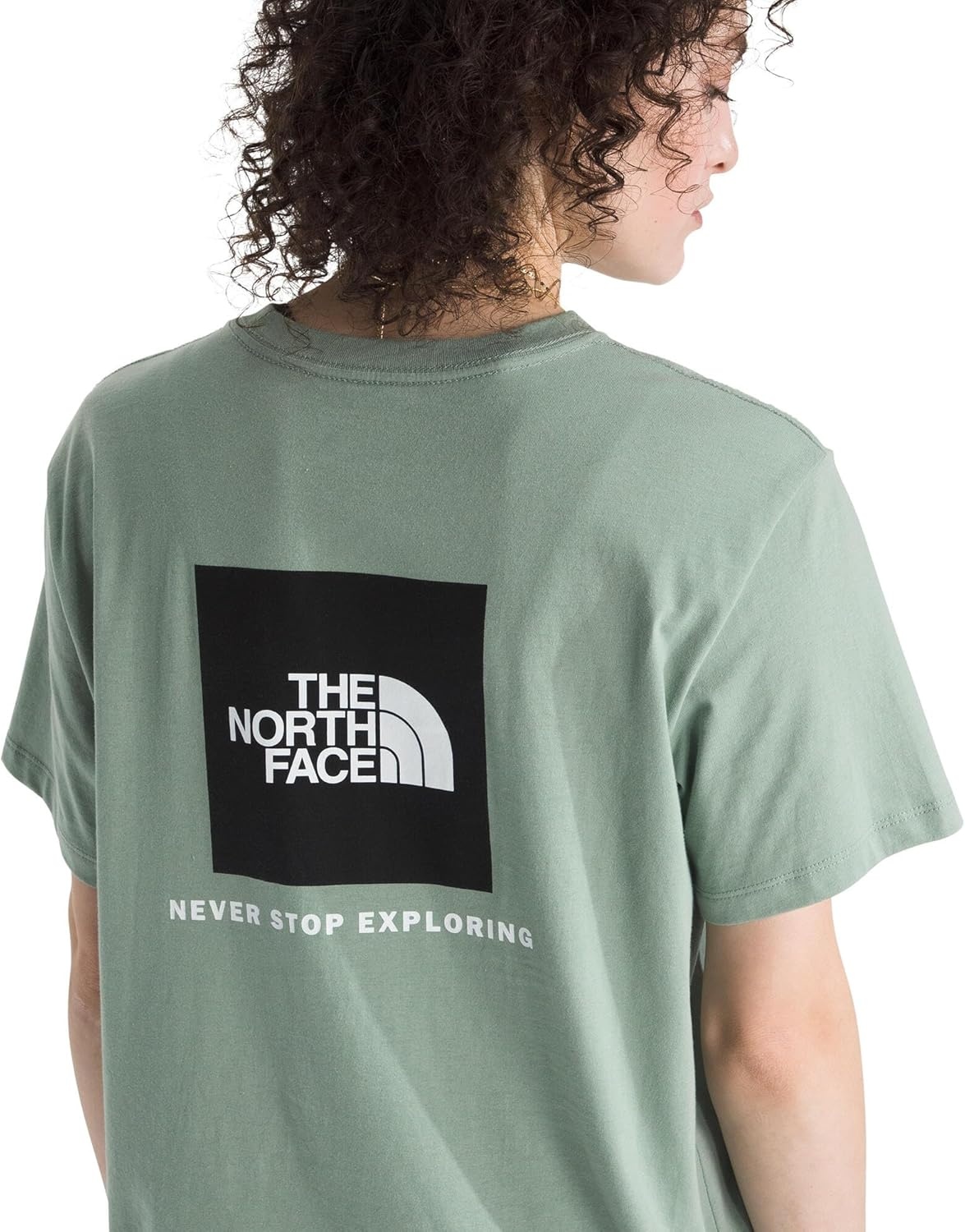 image:imageTHE NORTH FACE Womens Evolution Box NSE Shortsleeve Tee Regular Fit Cotton Tshirt With Logo GraphicsSlate Moss