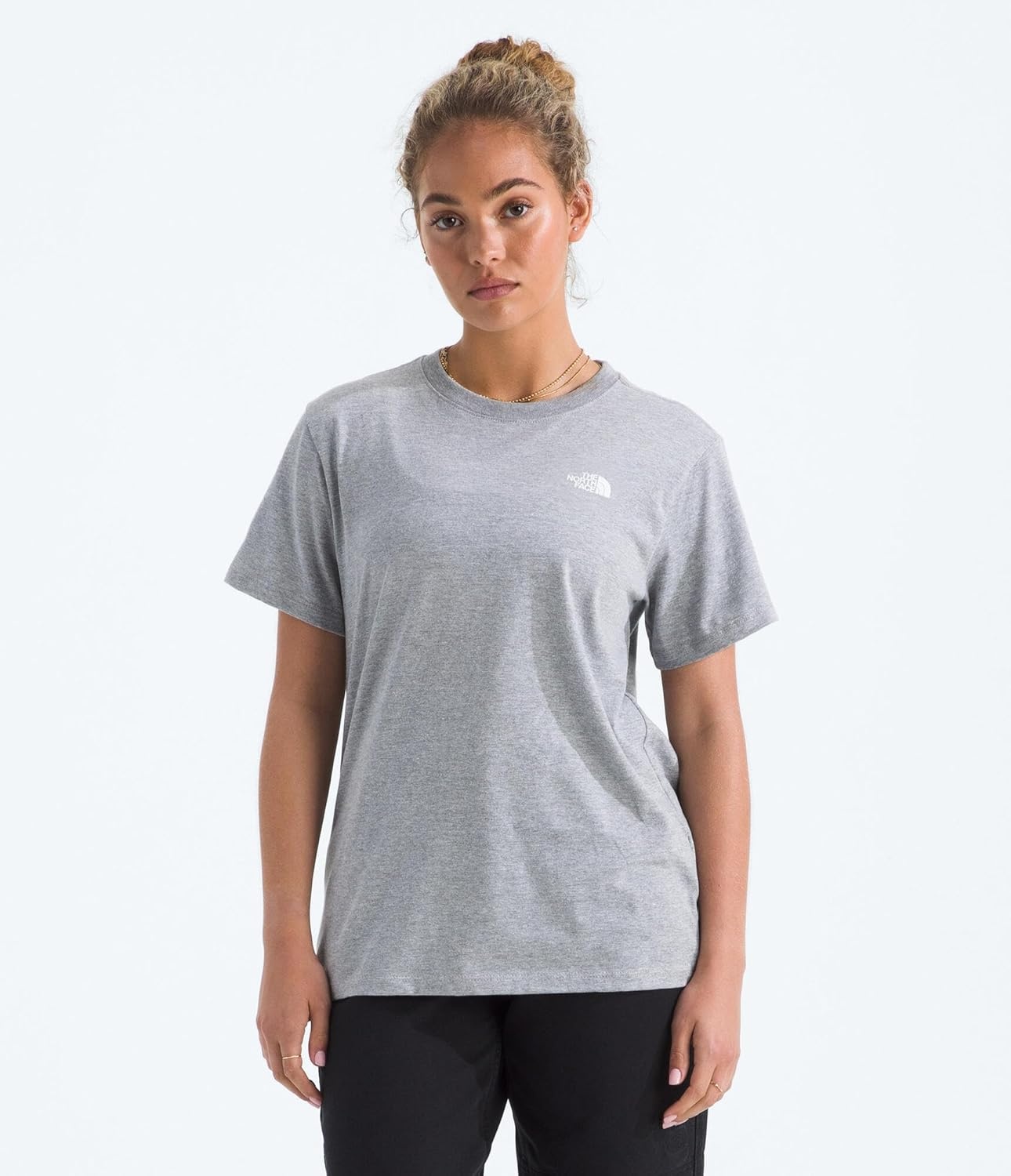 image:imageTHE NORTH FACE Womens Evolution Box NSE Shortsleeve Tee Regular Fit Cotton Tshirt With Logo GraphicsTnf Pale Grey Heather