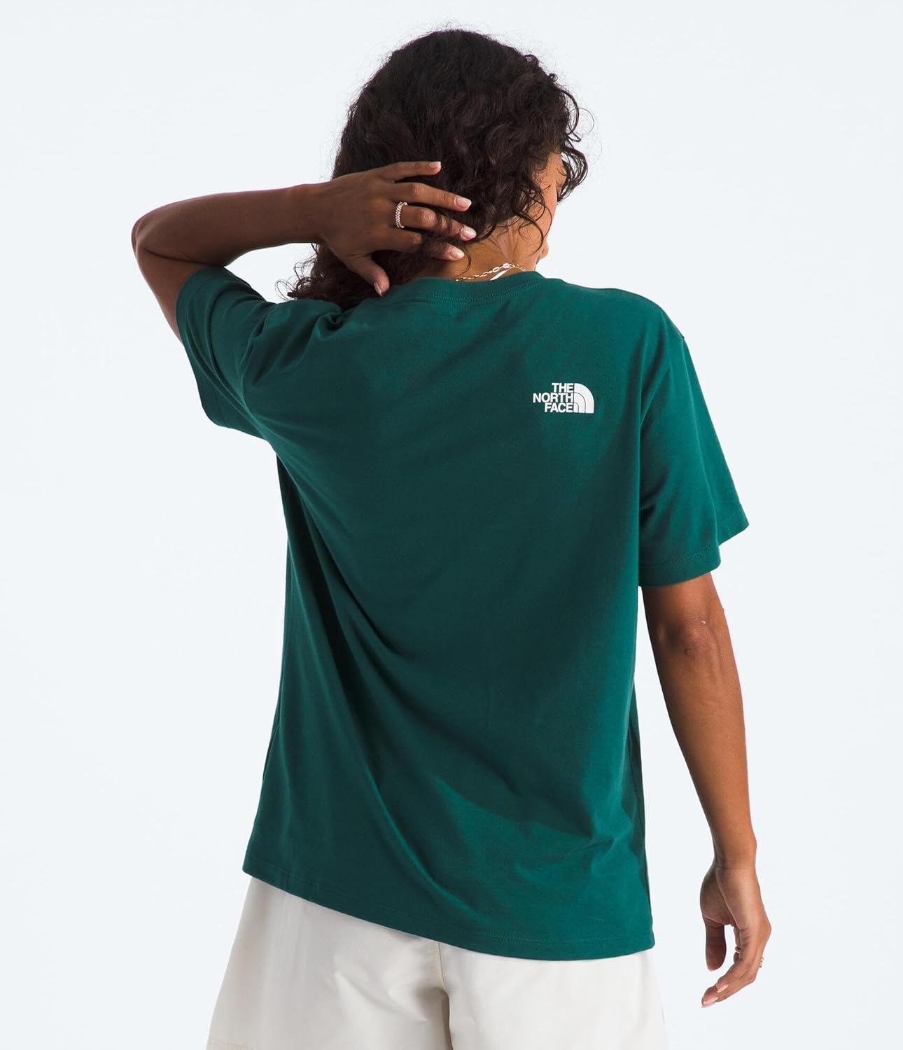 image:imageTHE NORTH FACE Womens Evolution Short Sleeve Half Dome Tee Everyday Cotton Shirt With a Logo GraphicDeep NoriTnf White