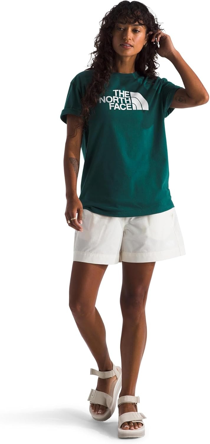 image:imageTHE NORTH FACE Womens Evolution Short Sleeve Half Dome Tee Everyday Cotton Shirt With a Logo GraphicDeep NoriTnf White