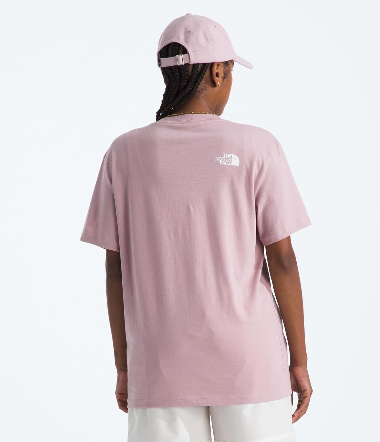 image:imageTHE NORTH FACE Womens Evolution Short Sleeve Half Dome Tee Everyday Cotton Shirt With a Logo GraphicMetal Pink