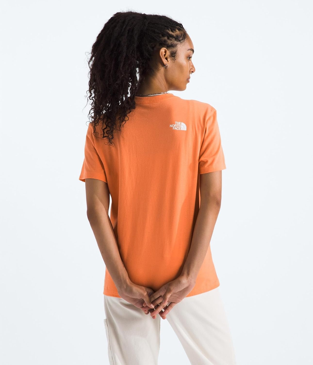 image:imageTHE NORTH FACE Womens Evolution Short Sleeve Half Dome Tee Everyday Cotton Shirt With a Logo GraphicPapayaTnf White