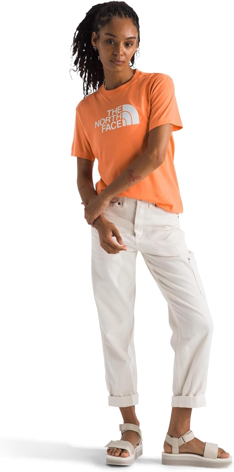 image:imageTHE NORTH FACE Womens Evolution Short Sleeve Half Dome Tee Everyday Cotton Shirt With a Logo GraphicPapayaTnf White