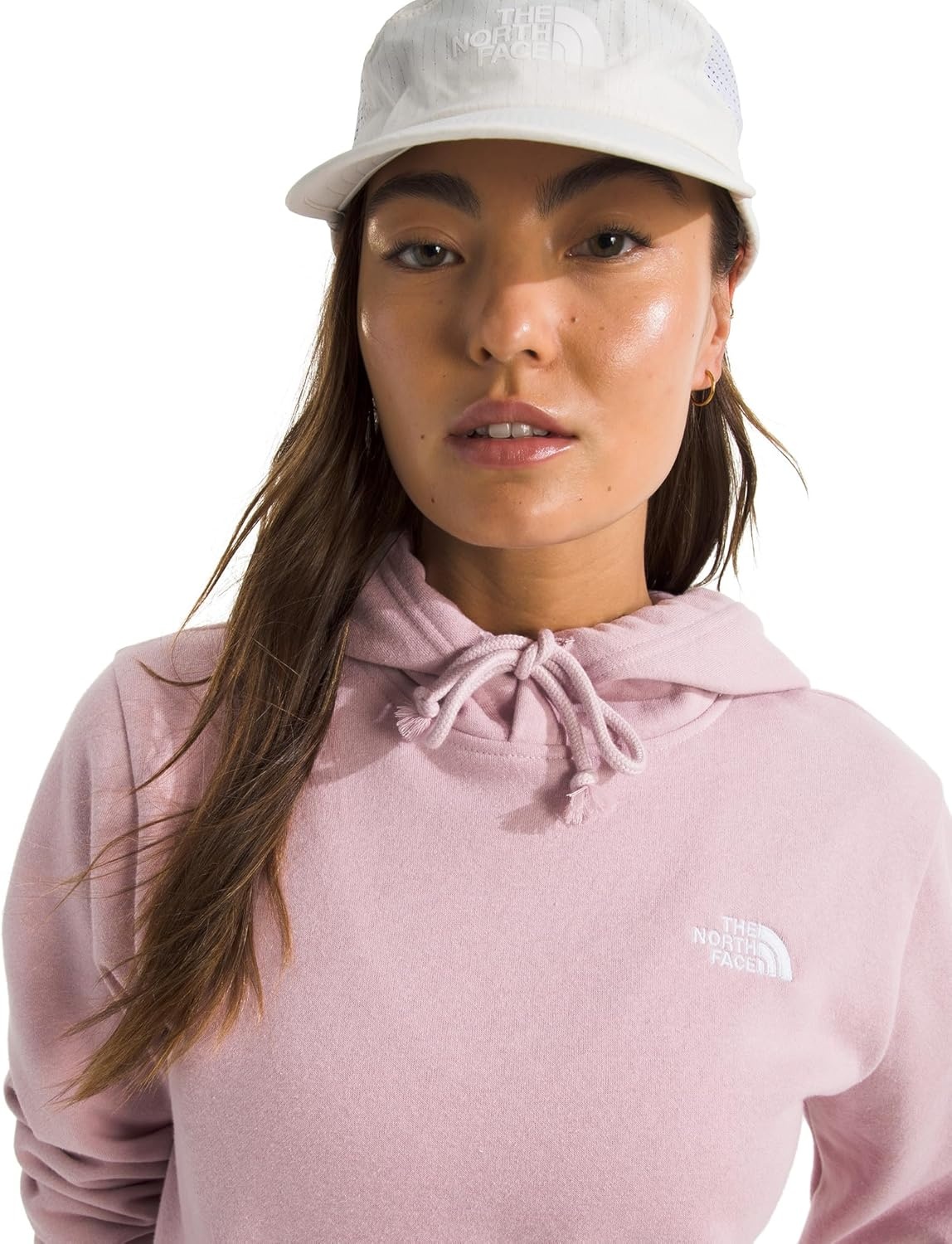 image:imageTHE NORTH FACE Womens Evolution Simple Dome Hoodie 2 Piece Hood With Adjustable Drawcord Kangaroo PocketMetal Pink