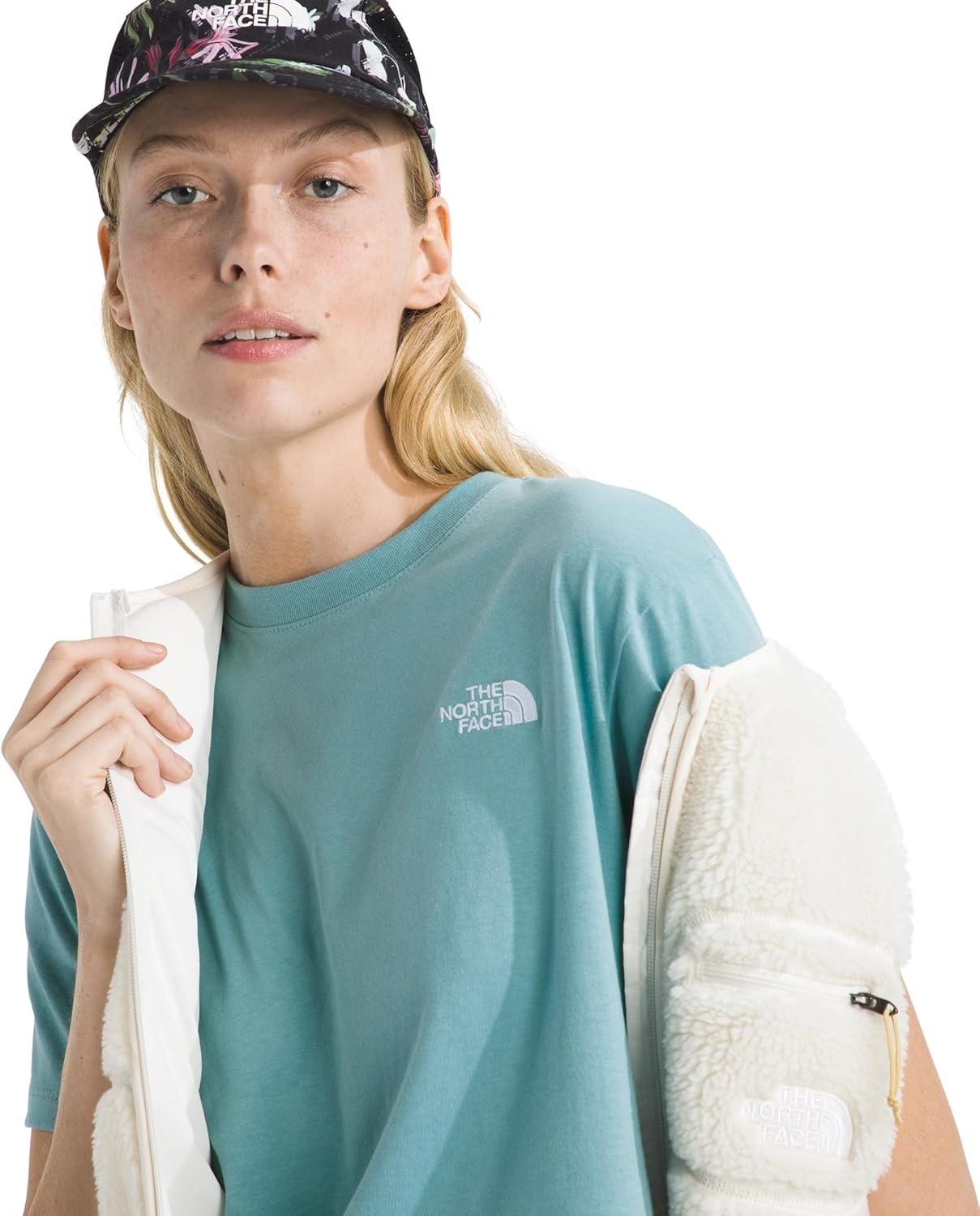 image:imageTHE NORTH FACE Womens Evolution Simple Dome Relaxed Shortsleeve Tee Cotton Tshirt With Classic Embroidered LogoBlue Eclipse
