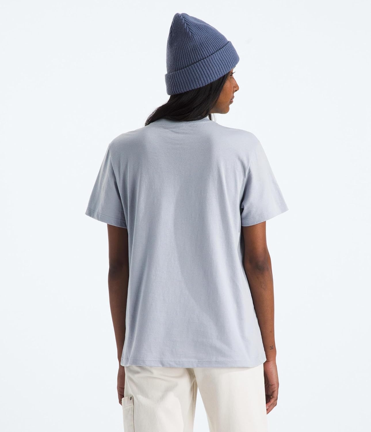 image:imageTHE NORTH FACE Womens Evolution Simple Dome Relaxed Shortsleeve Tee Cotton Tshirt With Classic Embroidered LogoBlue Flax