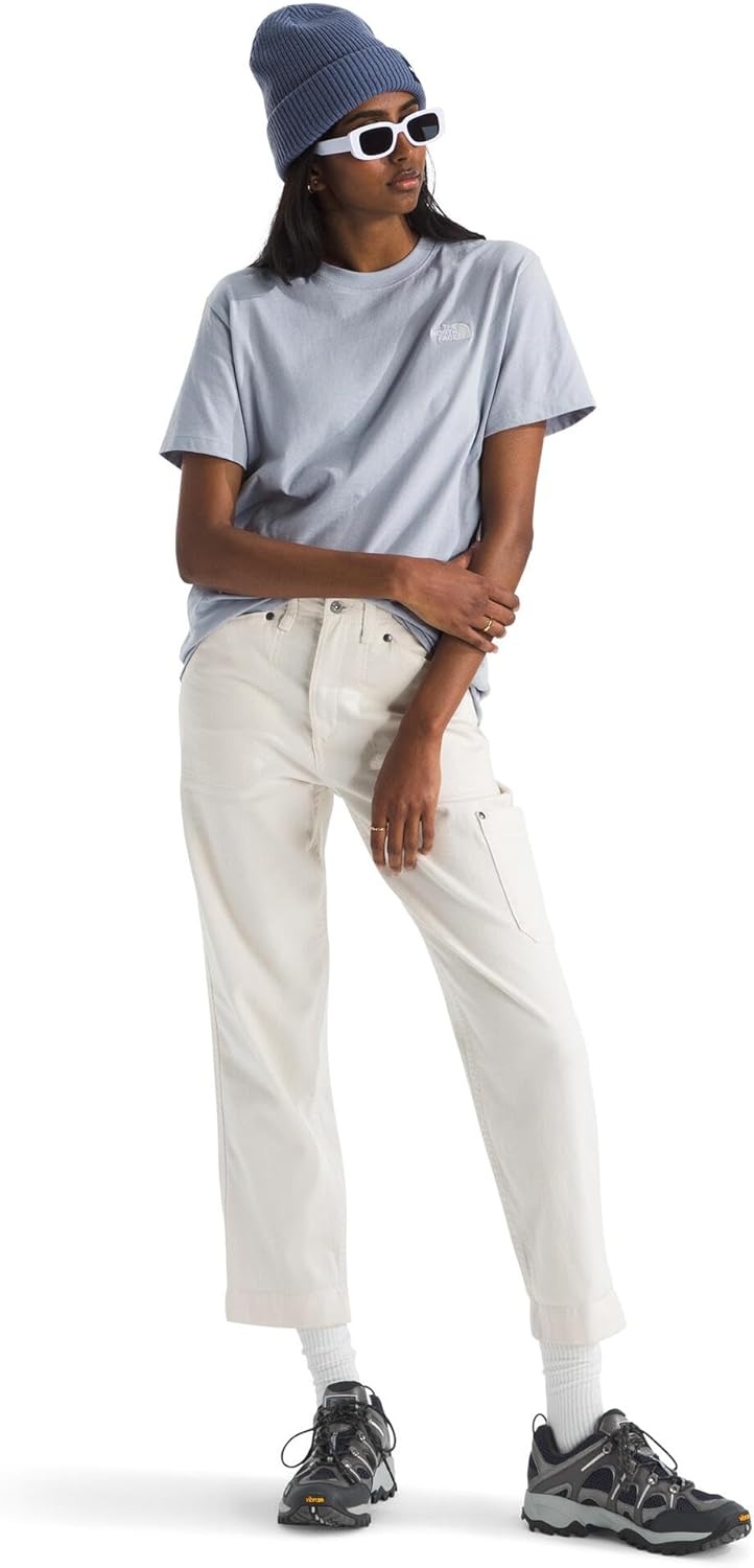 image:imageTHE NORTH FACE Womens Evolution Simple Dome Relaxed Shortsleeve Tee Cotton Tshirt With Classic Embroidered LogoBlue Flax