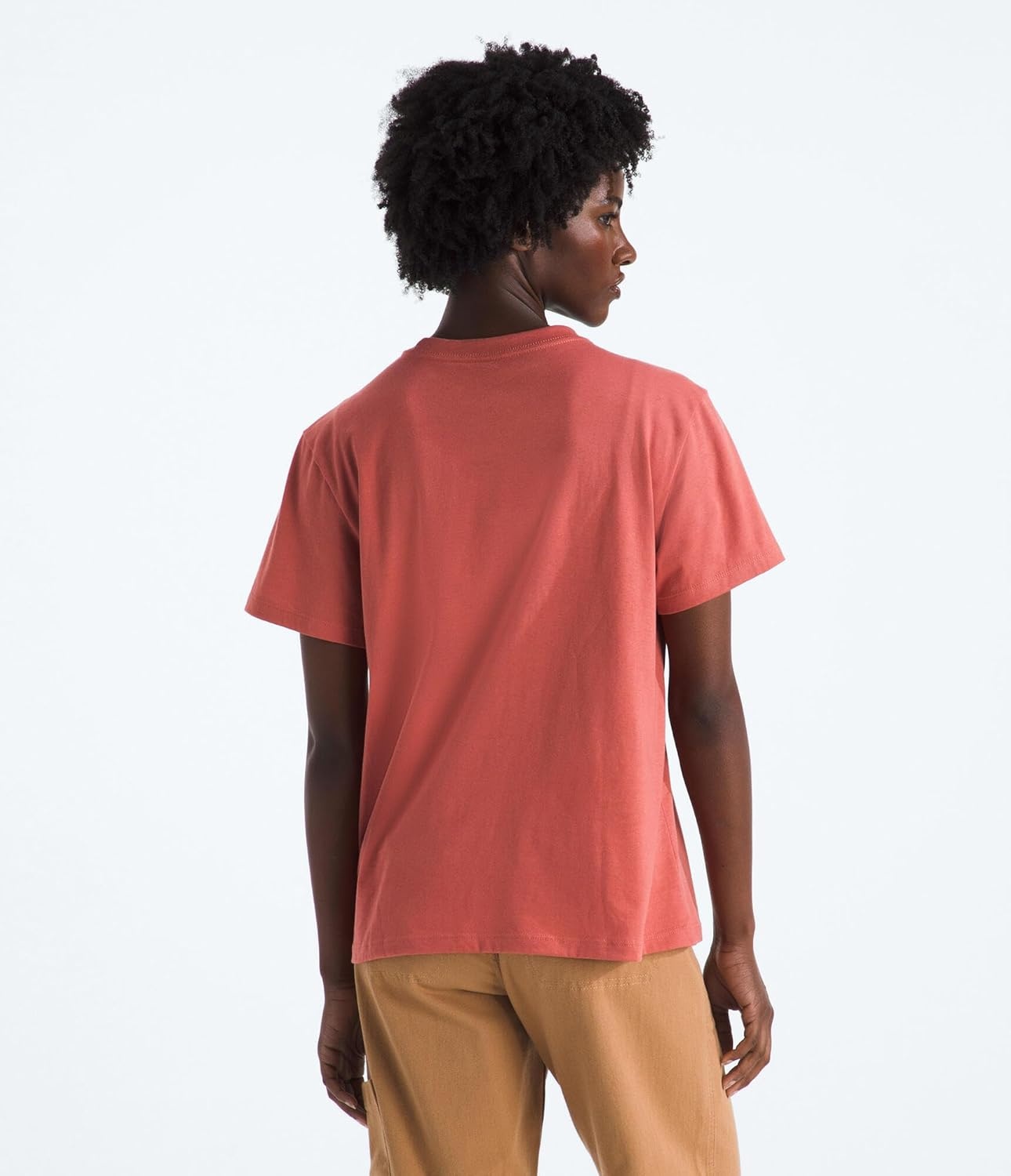 image:imageTHE NORTH FACE Womens Evolution Simple Dome Relaxed Shortsleeve Tee Cotton Tshirt With Classic Embroidered LogoMars Dust