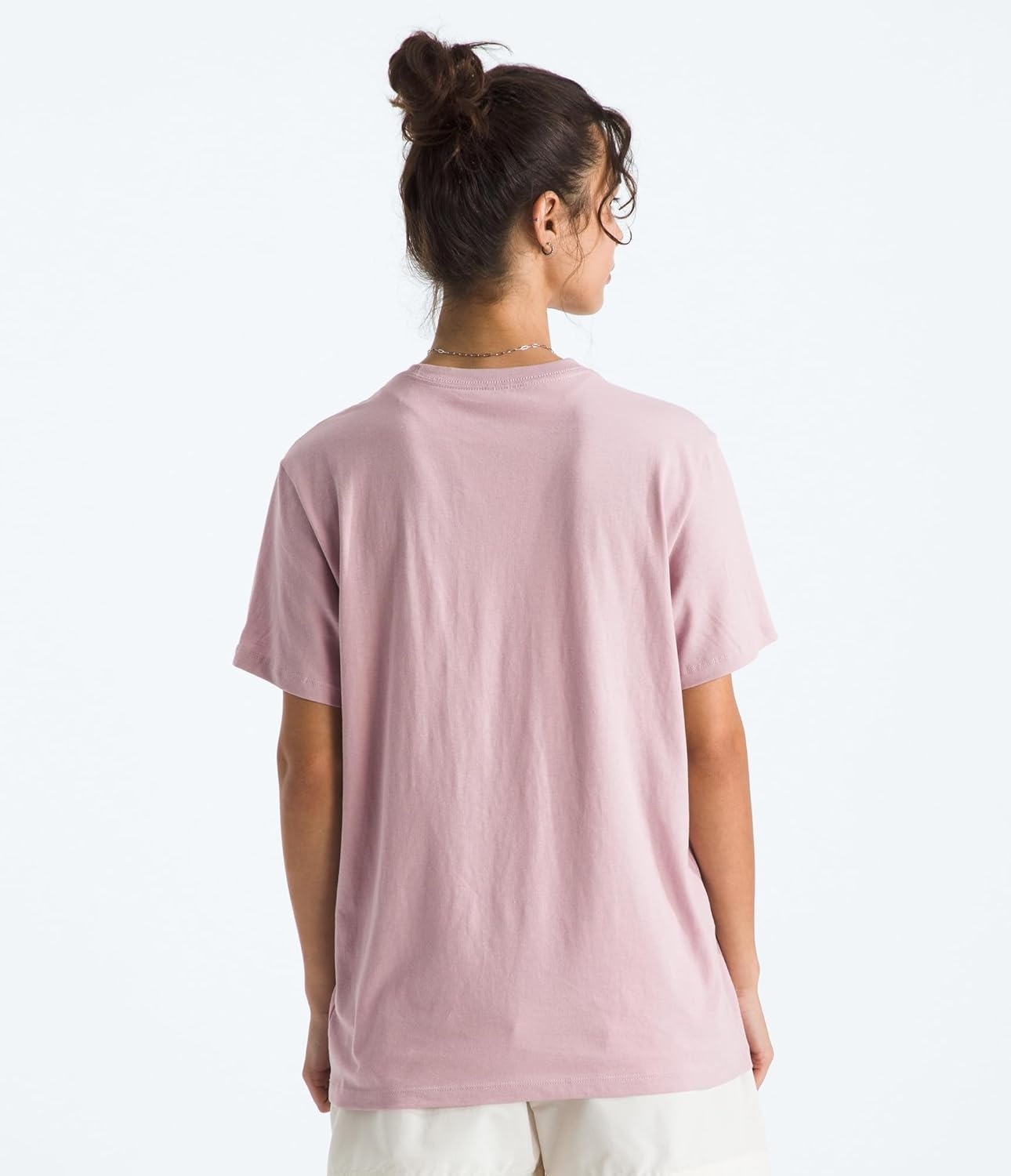 image:imageTHE NORTH FACE Womens Evolution Simple Dome Relaxed Shortsleeve Tee Cotton Tshirt With Classic Embroidered LogoMetal Pink