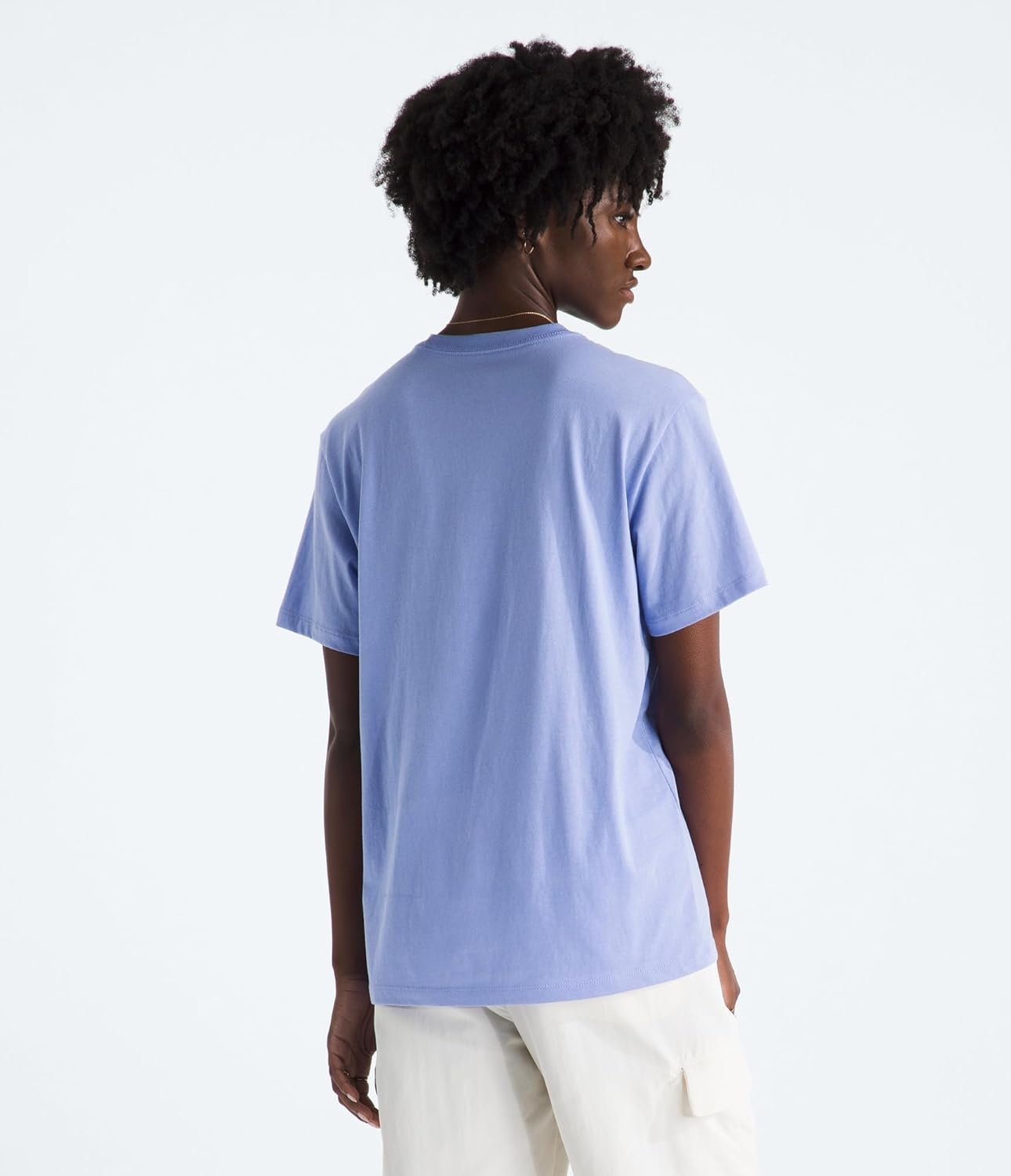 image:imageTHE NORTH FACE Womens Evolution Simple Dome Relaxed Shortsleeve Tee Cotton Tshirt With Classic Embroidered LogoPeriwinkle Glow