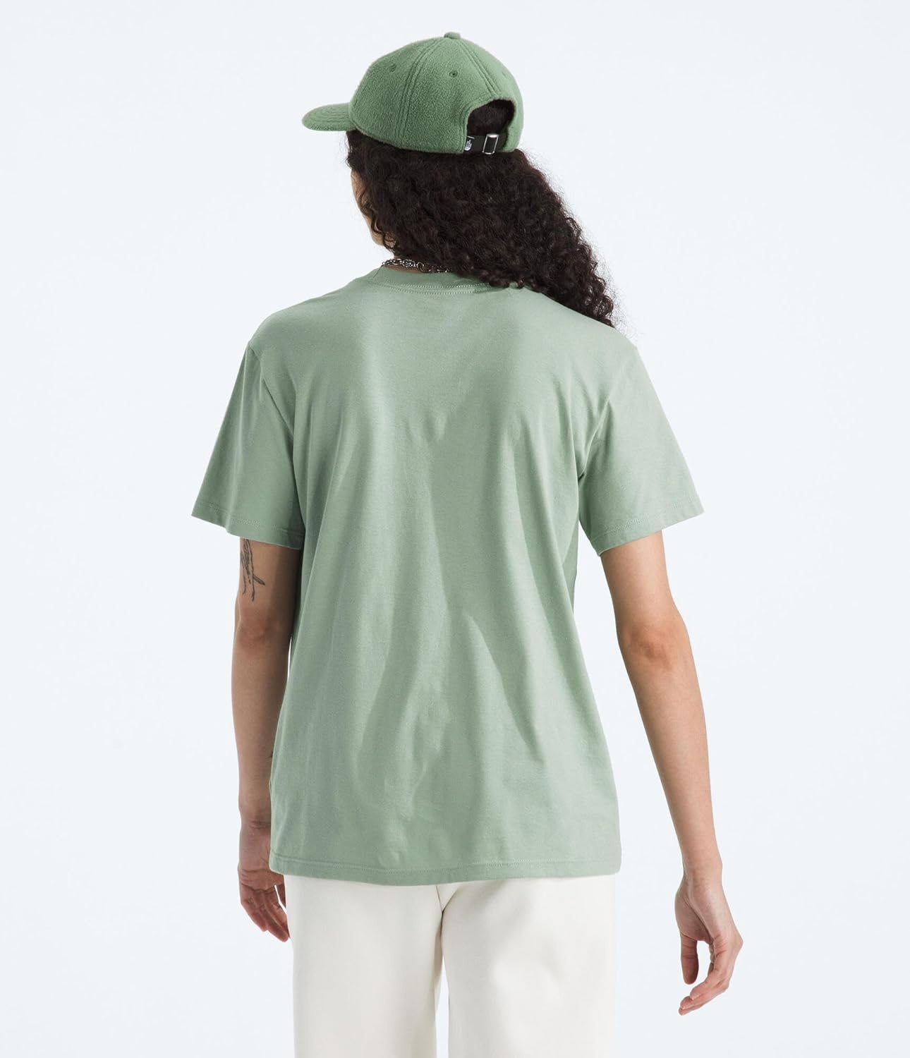image:imageTHE NORTH FACE Womens Evolution Simple Dome Relaxed Shortsleeve Tee Cotton Tshirt With Classic Embroidered LogoSlate Moss
