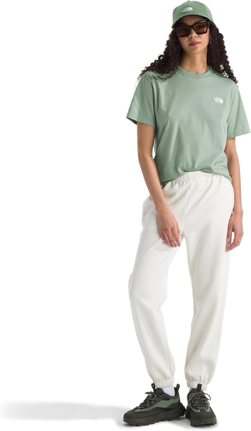 image:imageTHE NORTH FACE Womens Evolution Simple Dome Relaxed Shortsleeve Tee Cotton Tshirt With Classic Embroidered LogoSlate Moss