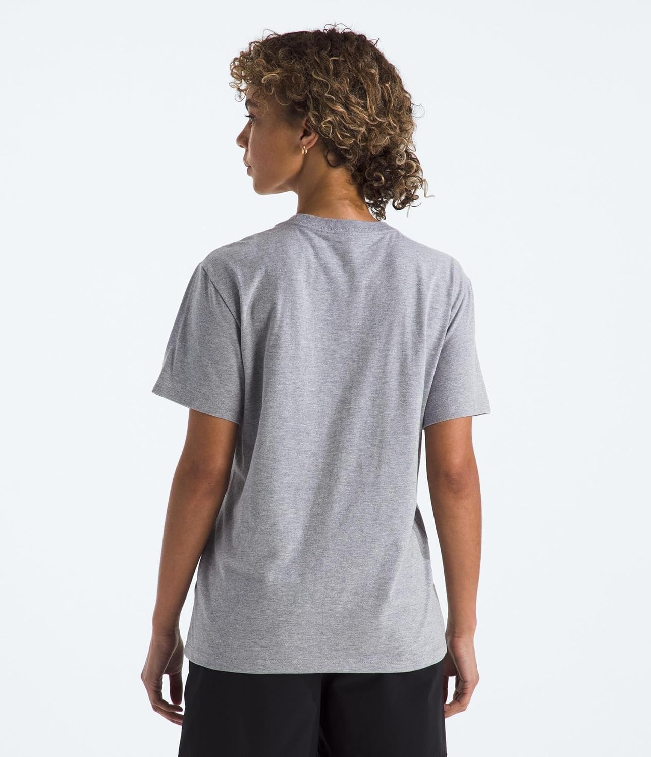 image:imageTHE NORTH FACE Womens Evolution Simple Dome Relaxed Shortsleeve Tee Cotton Tshirt With Classic Embroidered LogoTnf Pale Grey Heather
