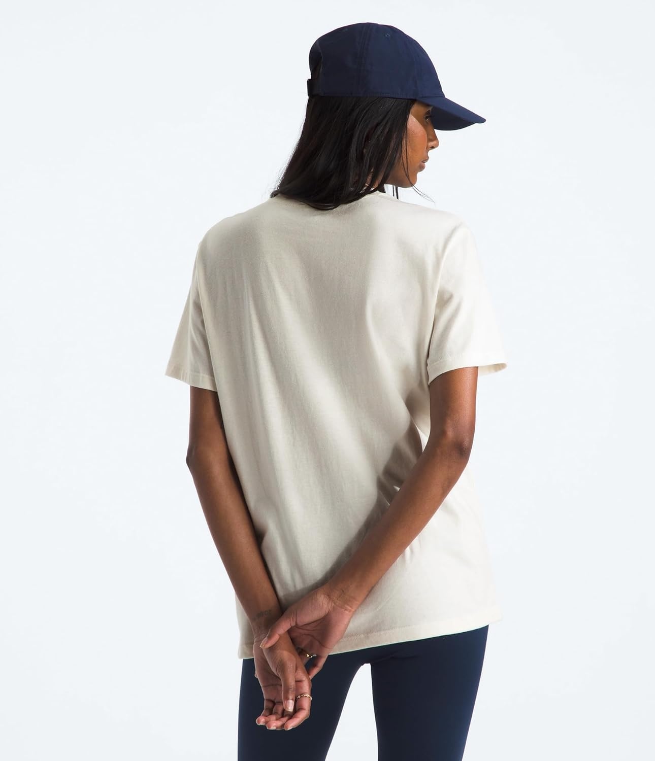 image:imageTHE NORTH FACE Womens Evolution Simple Dome Relaxed Shortsleeve Tee Cotton Tshirt With Classic Embroidered LogoWhite Dune