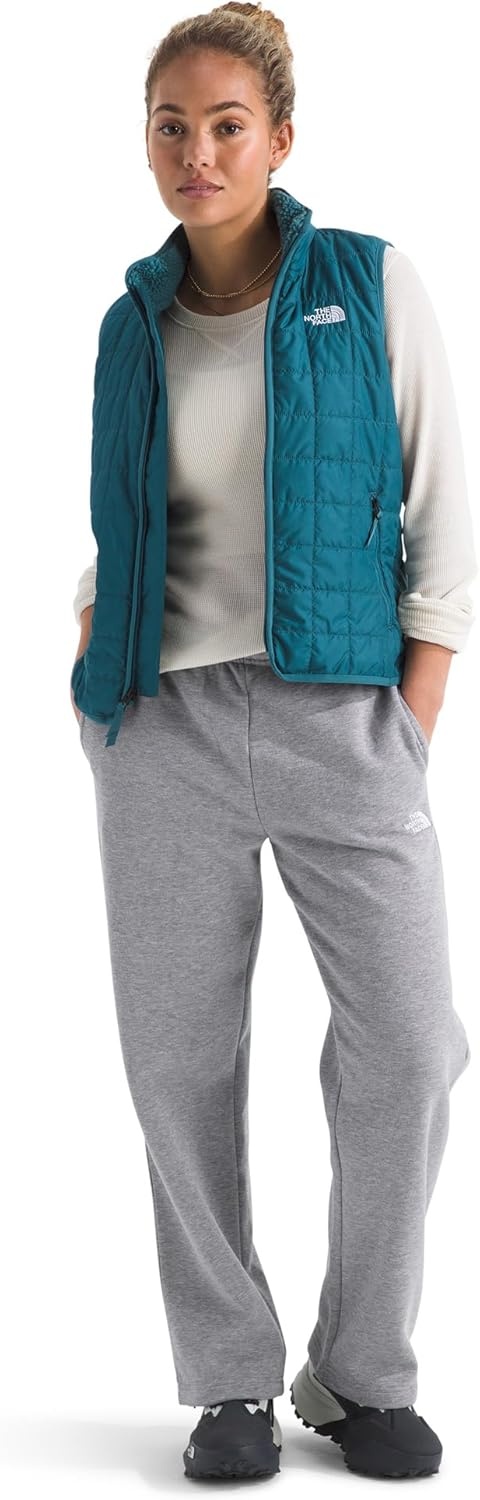 image:imageTHE NORTH FACE Womens Evolution Simple Dome Straight Leg Pant Elastic Waistband With Drawcord Pockets EmbroideredTnf Pale Grey Heather