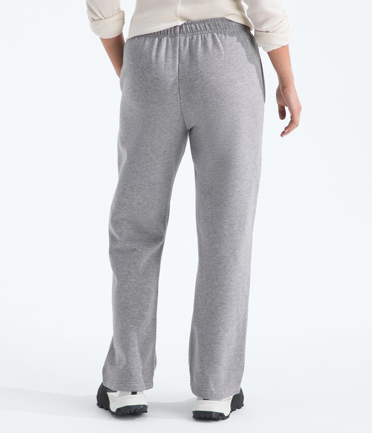 image:imageTHE NORTH FACE Womens Evolution Simple Dome Straight Leg Pant Elastic Waistband With Drawcord Pockets EmbroideredTnf Pale Grey Heather