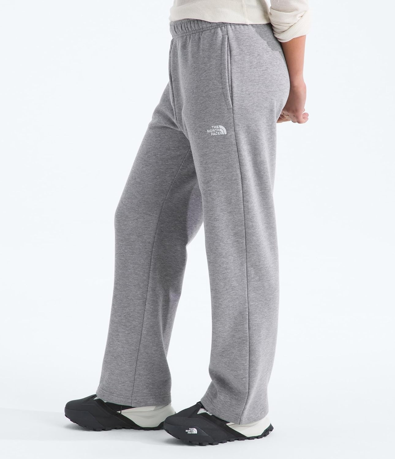 image:imageTHE NORTH FACE Womens Evolution Simple Dome Straight Leg Pant Elastic Waistband With Drawcord Pockets EmbroideredTnf Pale Grey Heather