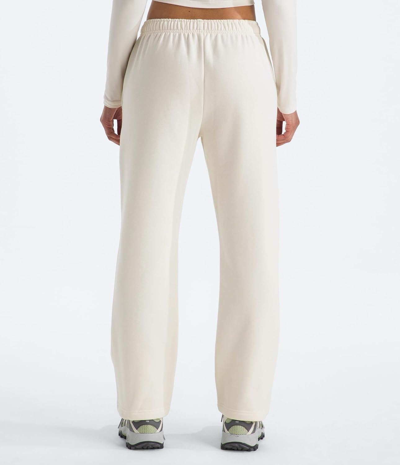 image:imageTHE NORTH FACE Womens Evolution Simple Dome Straight Leg Pant Elastic Waistband With Drawcord Pockets EmbroideredWhite Dune