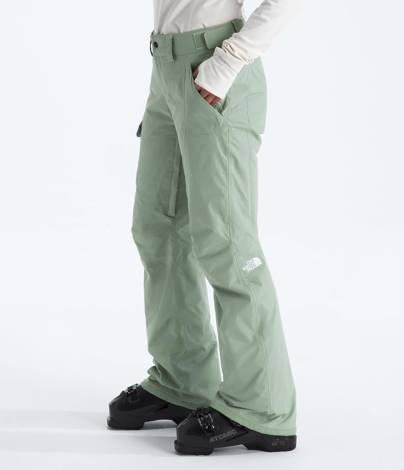 image:imageTHE NORTH FACE Womens Freedom Insulated Pant Standard amp Plus Size Waterproof for Snow Sports Gaiters Adjustable WaistSlate Moss