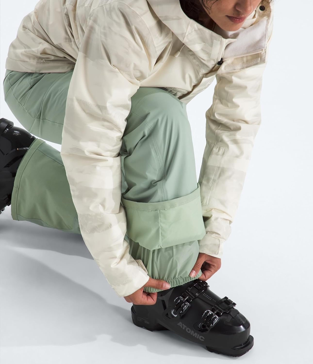image:imageTHE NORTH FACE Womens Freedom Insulated Pant Standard amp Plus Size Waterproof for Snow Sports Gaiters Adjustable WaistSlate Moss
