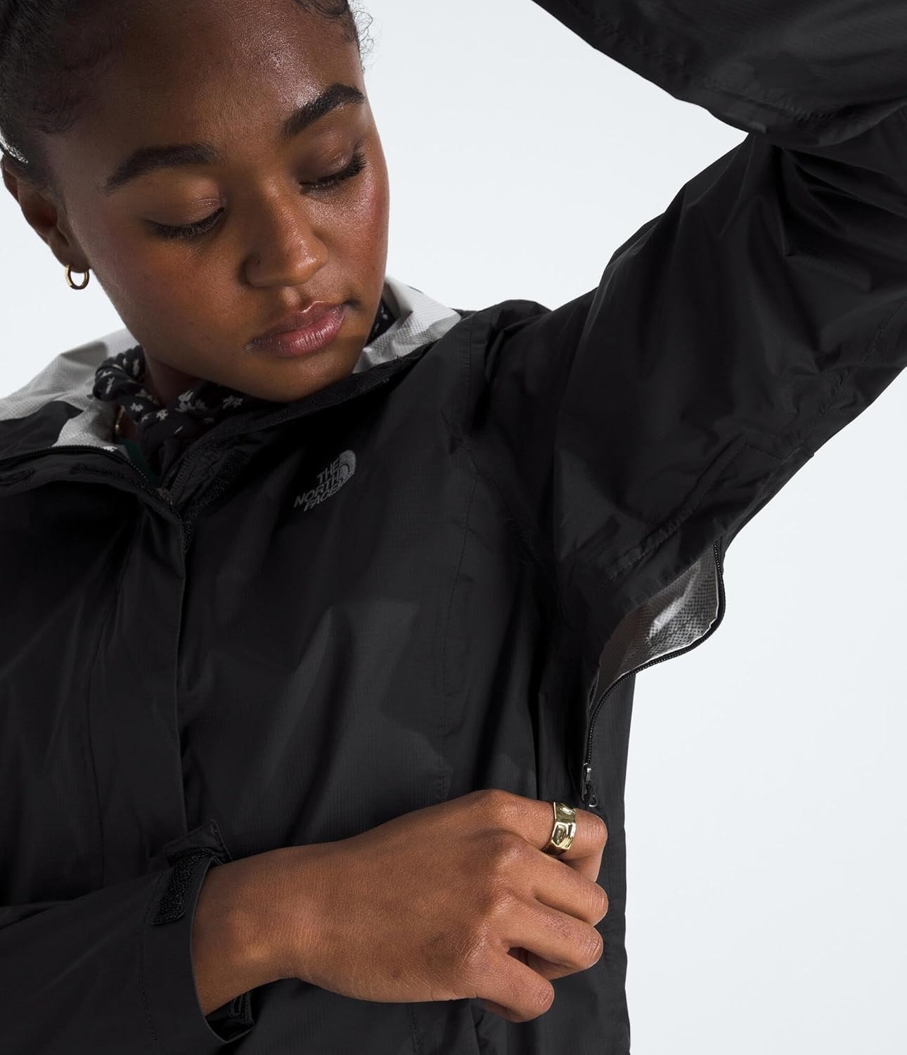 image:imageTHE NORTH FACE Womens Venture 2 Waterproof Hooded Rain Jacket Raincoat With Breathable Dryvent 25l Fabric PitzipsTnf Black