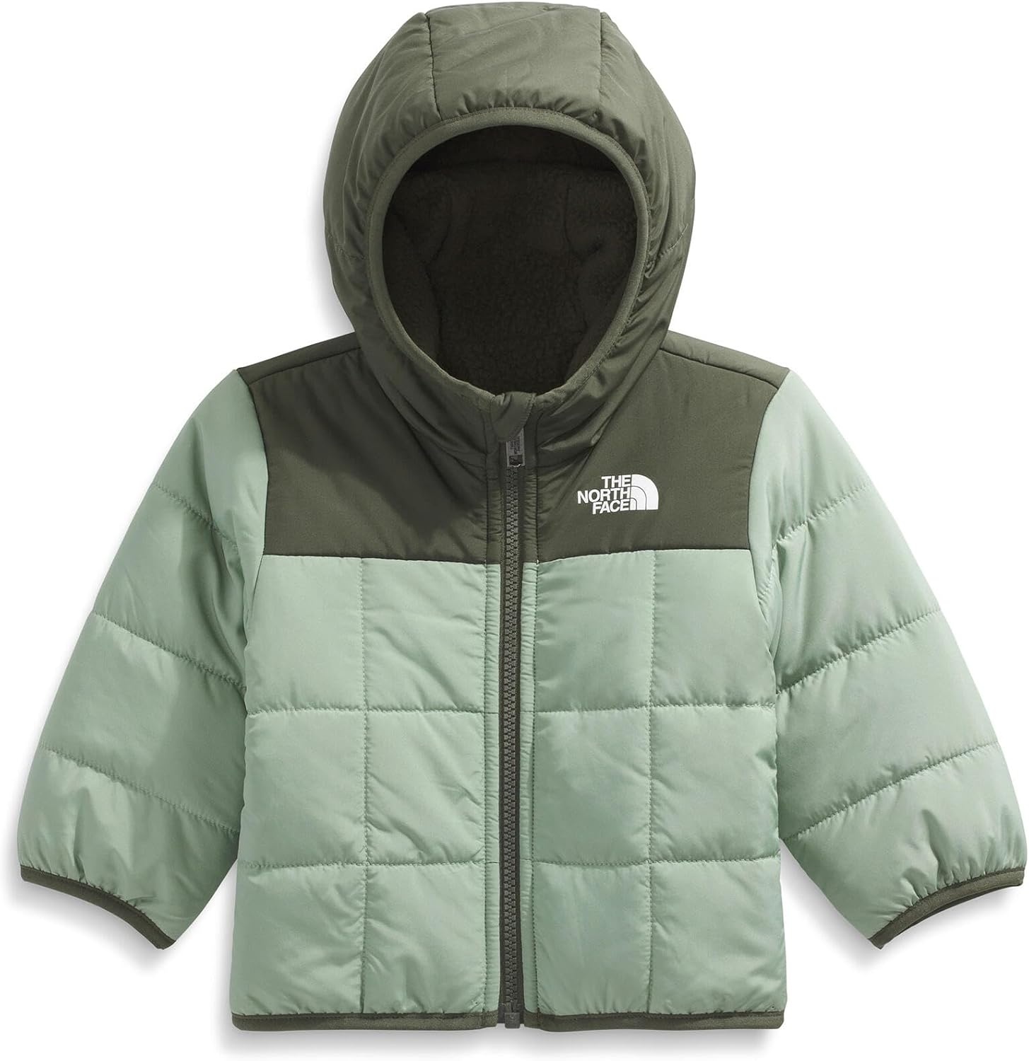 imageTHE NORTH FACE babygirls Reversible Shasta Full Zip Hooded JacketSlate MossNew Taupe Green