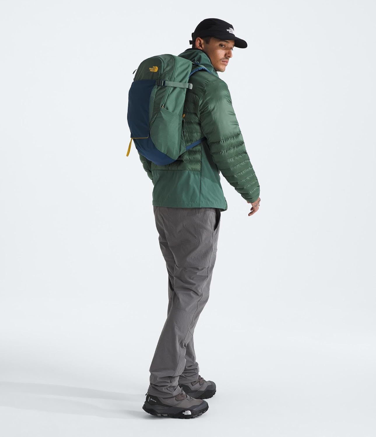 imageThe North Face Basin 24 Liter Technical Daypack with Rain Cover Unisex Hiking Pole Attachment Compression Straps TNF BlackTNF BlackNPF One SizeDuck GreenShady Blue