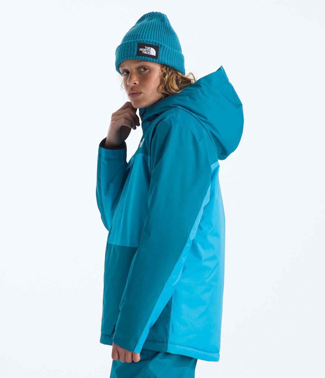 imageThe North Face Boys Freedom Insulated Jacket Winter Coat Water Repellent Helmet Compatible Hood amp Hand PocketsDusk BlueMeridian Blue
