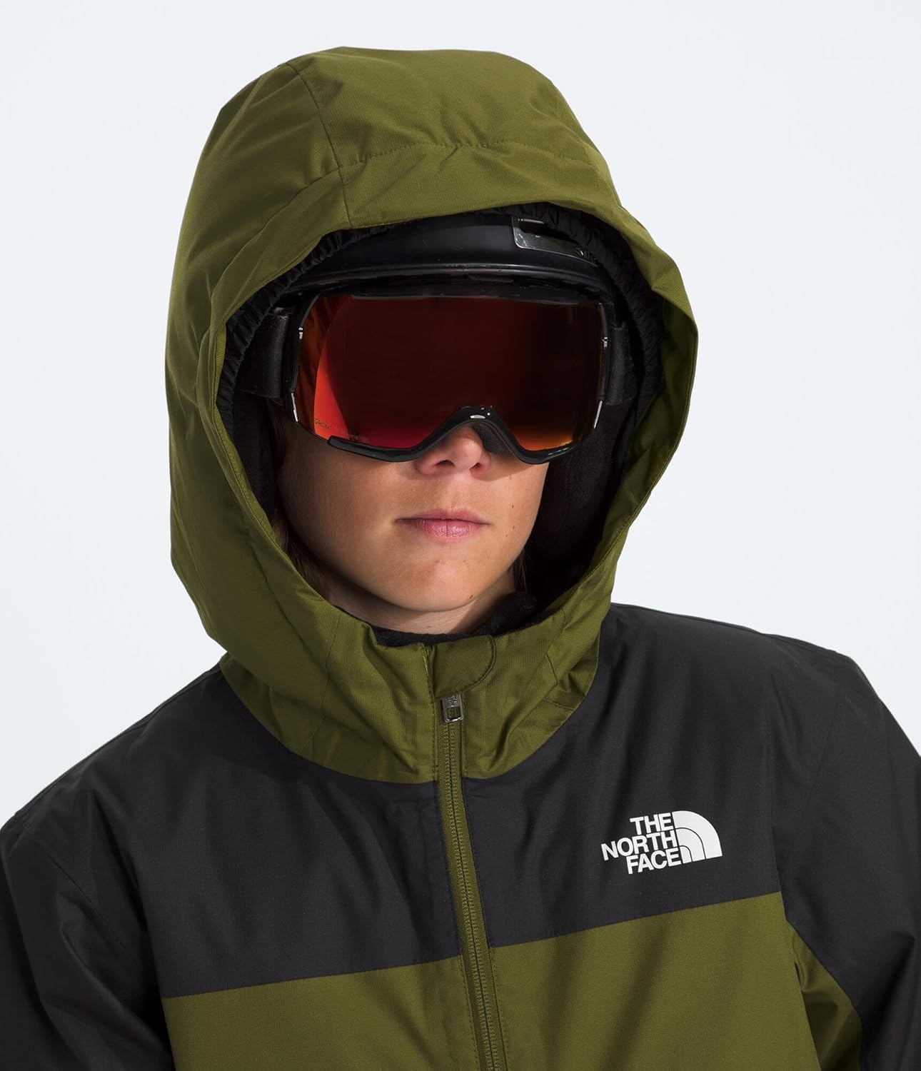 imageThe North Face Boys Freedom Insulated Jacket Winter Coat Water Repellent Helmet Compatible Hood amp Hand PocketsForest OliveTnf Black