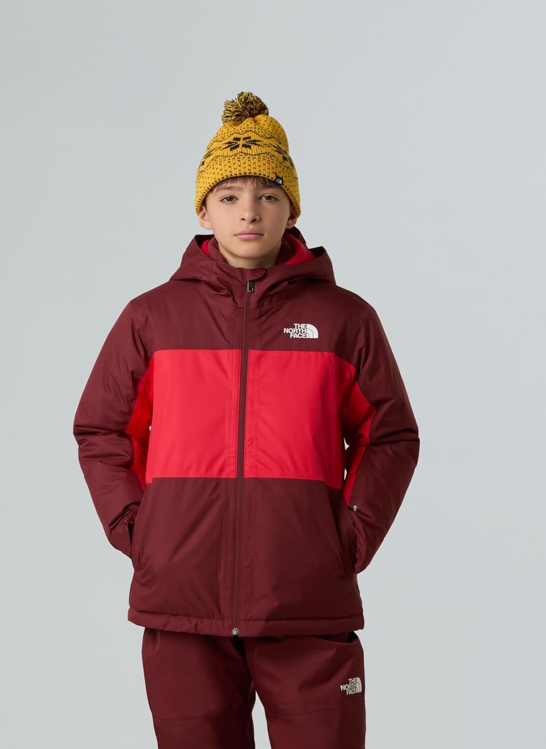 imageThe North Face Boys Freedom Insulated Jacket Winter Coat Water Repellent Helmet Compatible Hood amp Hand PocketsSumacTnf Red