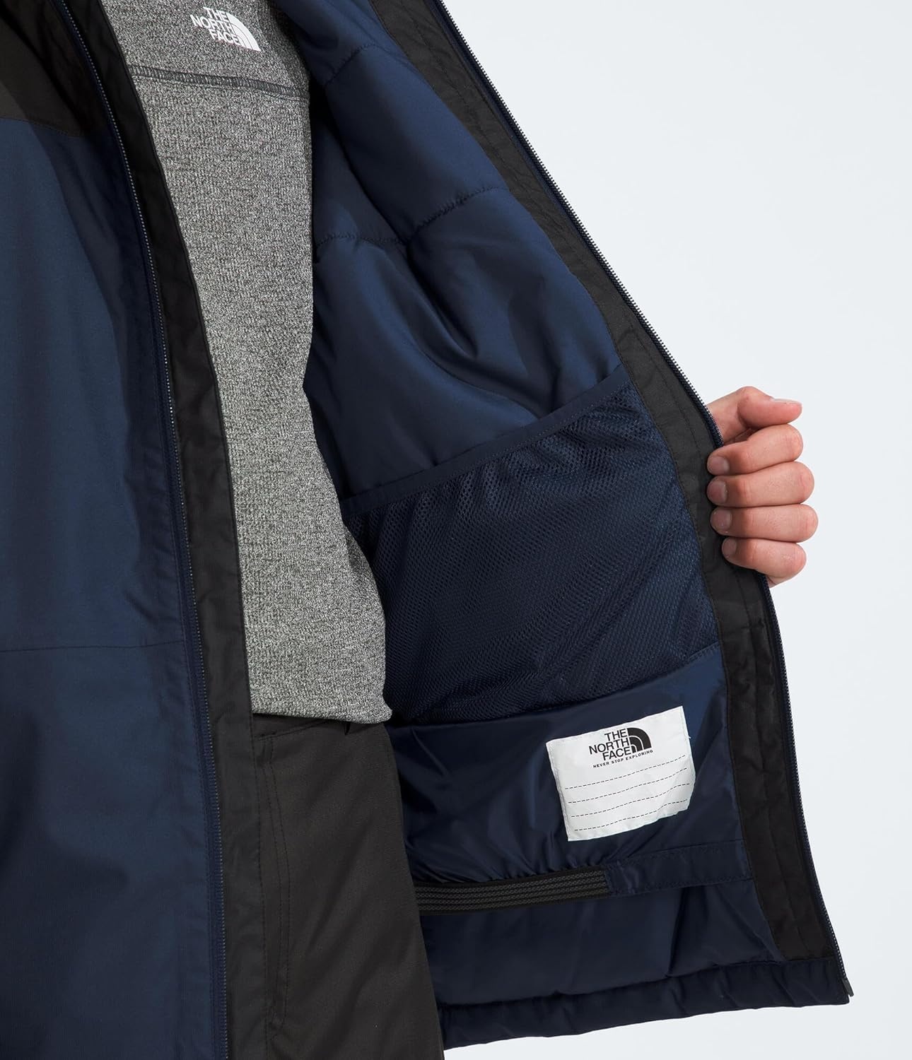 imageThe North Face Boys Freedom Insulated Jacket Winter Coat Water Repellent Helmet Compatible Hood amp Hand PocketsSummit Navy