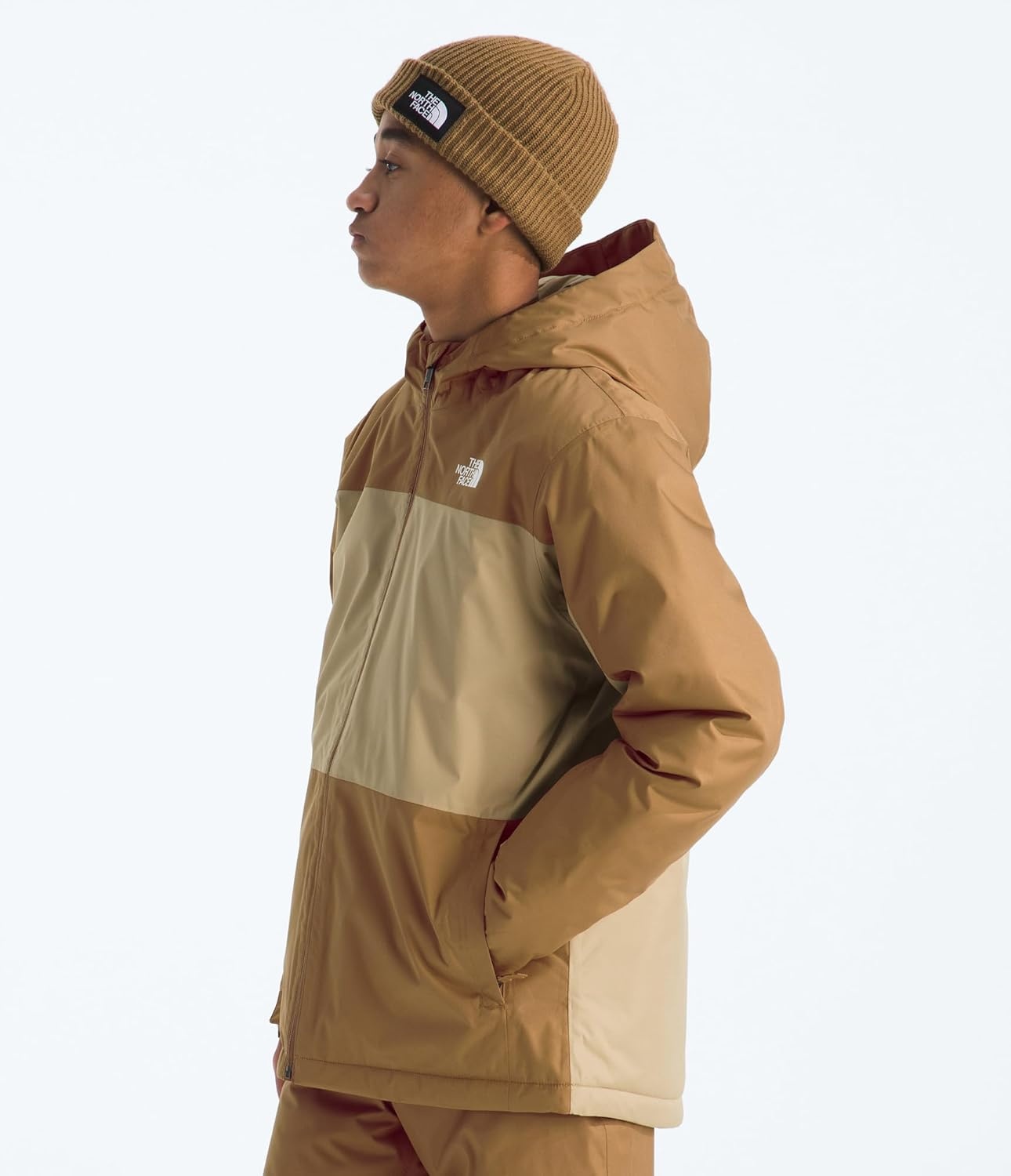 imageThe North Face Boys Freedom Insulated Jacket Winter Coat Water Repellent Helmet Compatible Hood amp Hand PocketsUtility BrownKhaki Stone