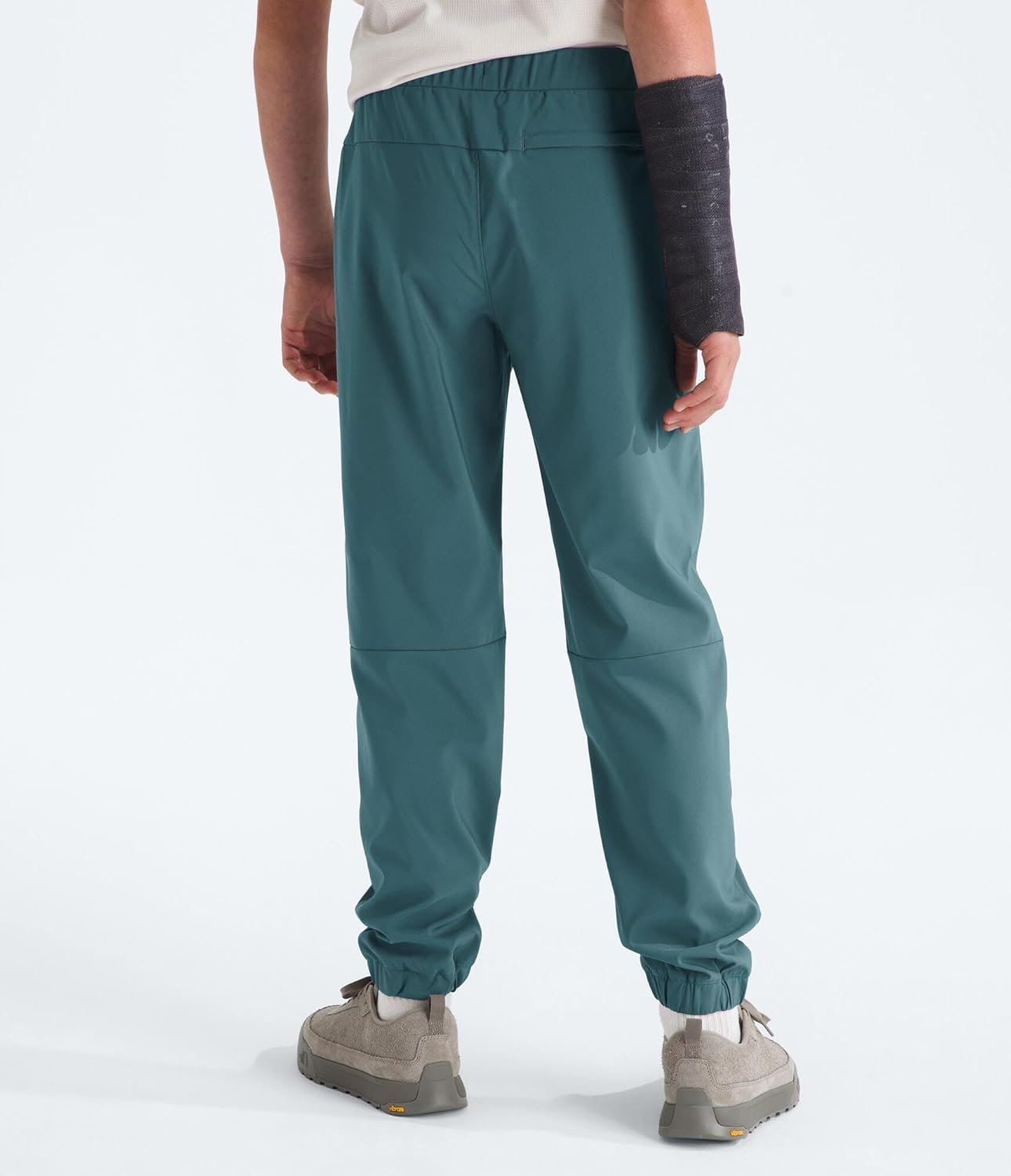 imageThe North Face Boys On The Trail Pant Moisture Wicking Water Repellent Elastic Waistband with Drawcord Zip Back PocketStormy Blue