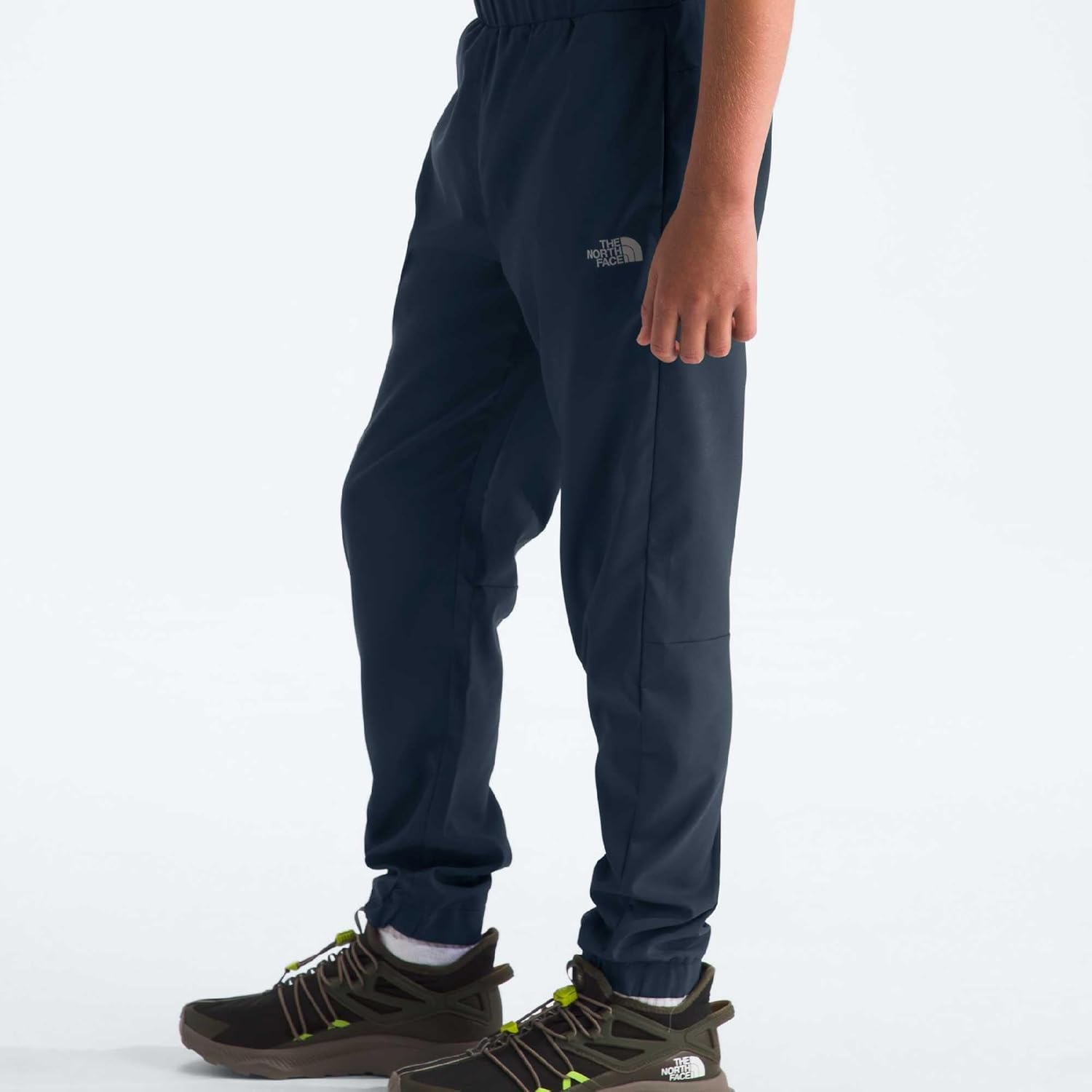 imageThe North Face Boys On The Trail Pant Moisture Wicking Water Repellent Elastic Waistband with Drawcord Zip Back PocketSummit NavySilver Reflective