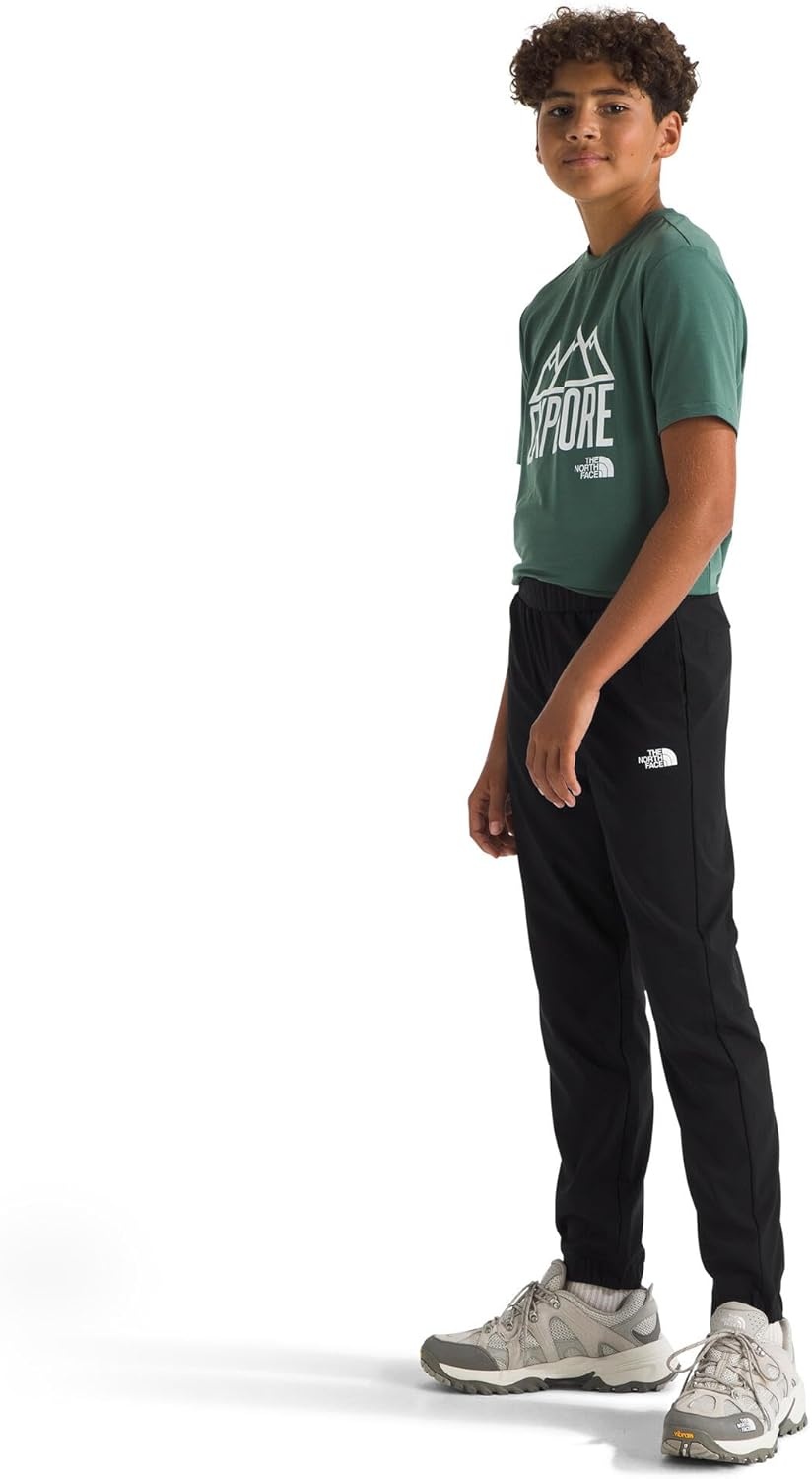 imageThe North Face Boys On The Trail Pant Moisture Wicking Water Repellent Elastic Waistband with Drawcord Zip Back PocketTnf Black