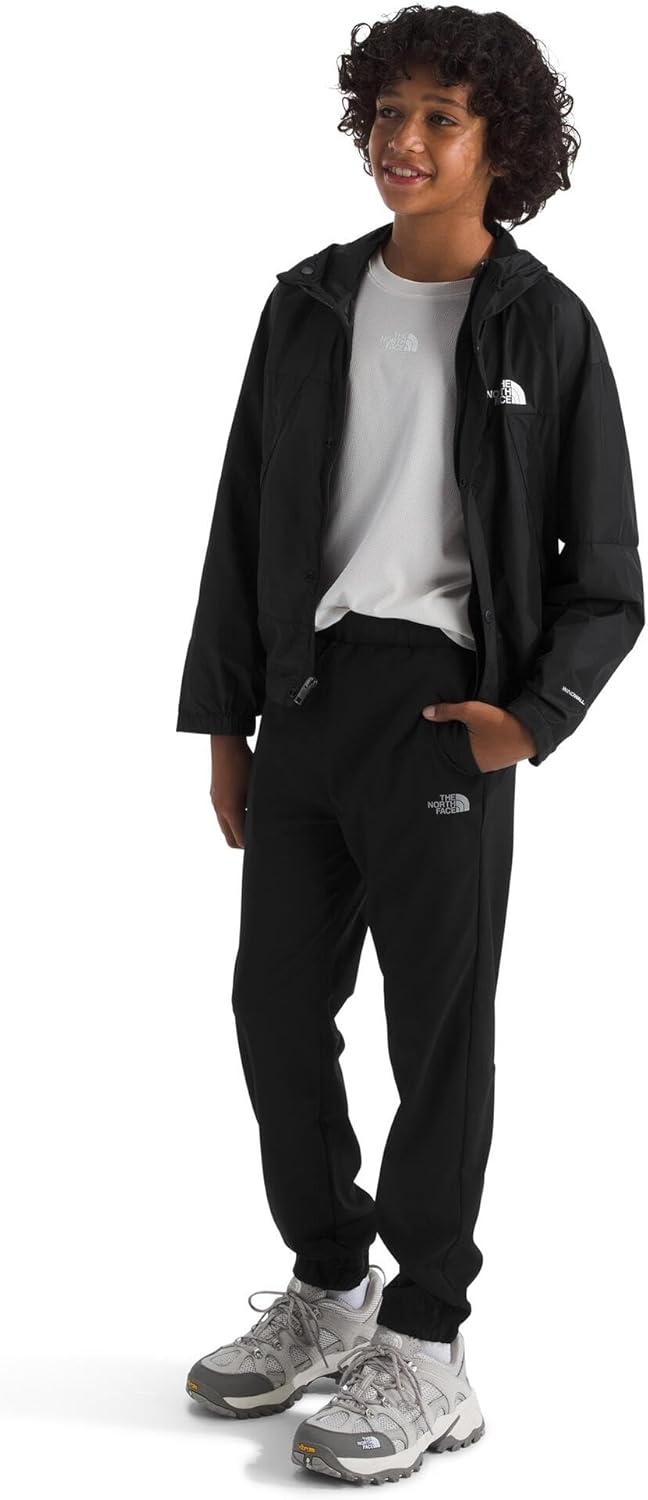 imageThe North Face Boys On The Trail Pant Moisture Wicking Water Repellent Elastic Waistband with Drawcord Zip Back PocketTnf BlackSilver Reflective
