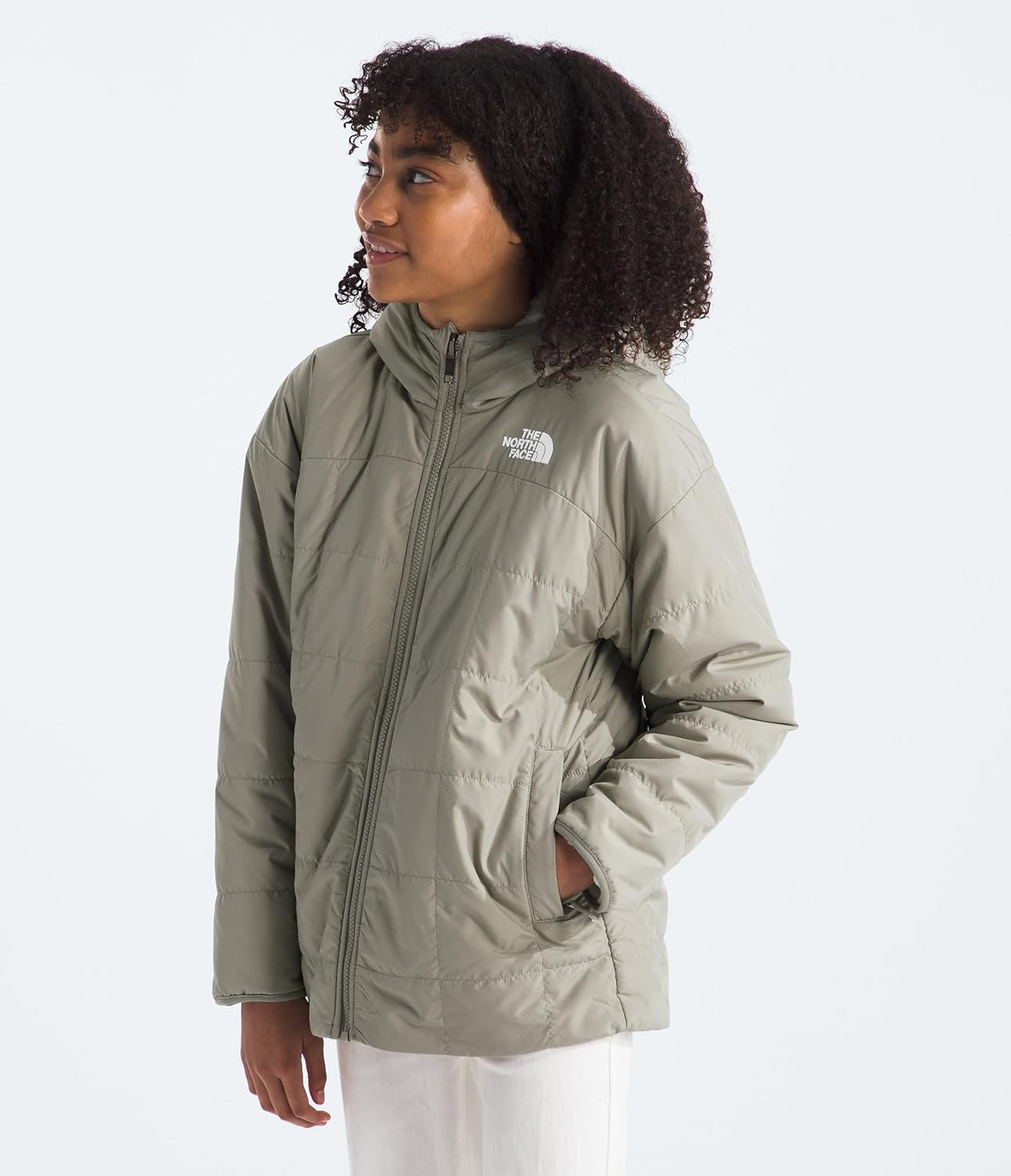 imageThe North Face Girls Reversible Shasta Short ParkaClay Grey