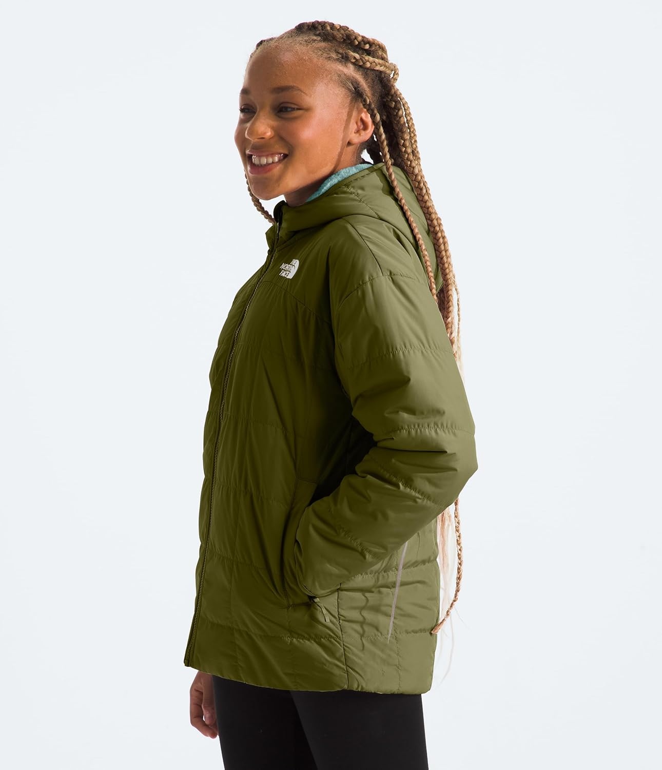imageThe North Face Girls Reversible Shasta Short ParkaForest Olive