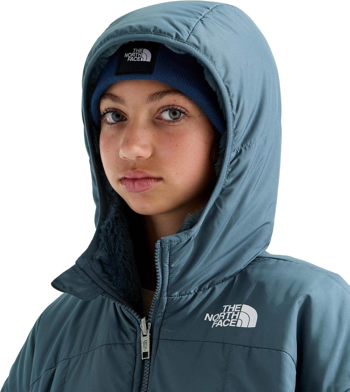 imageThe North Face Girls Reversible Shasta Short ParkaGranite Grey