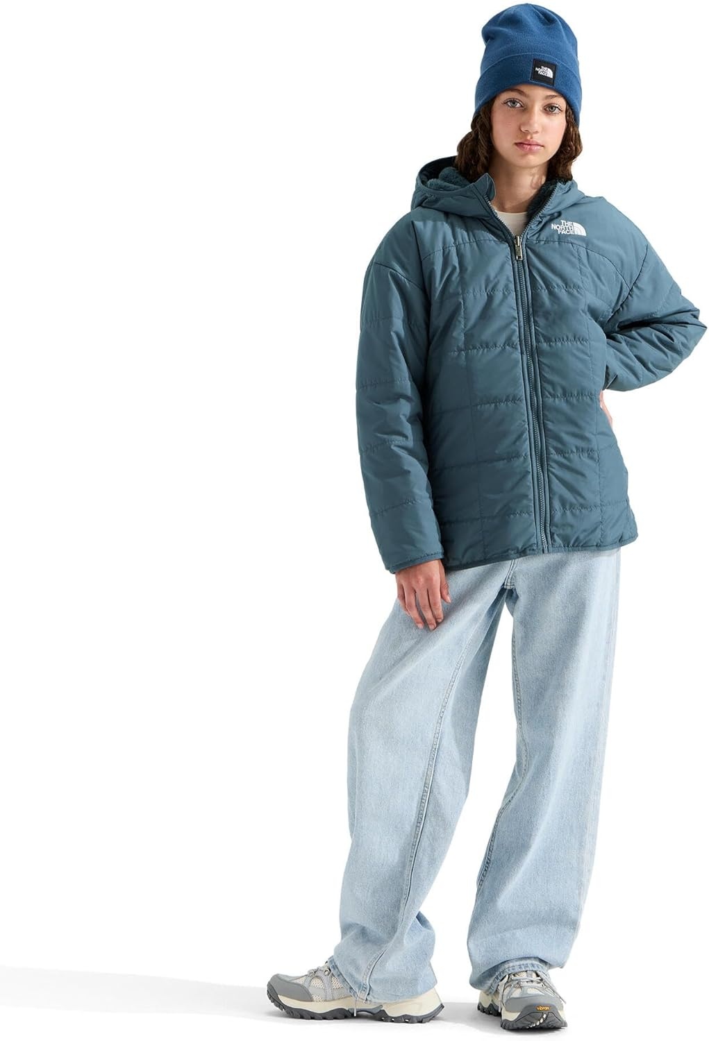 imageThe North Face Girls Reversible Shasta Short ParkaGranite Grey