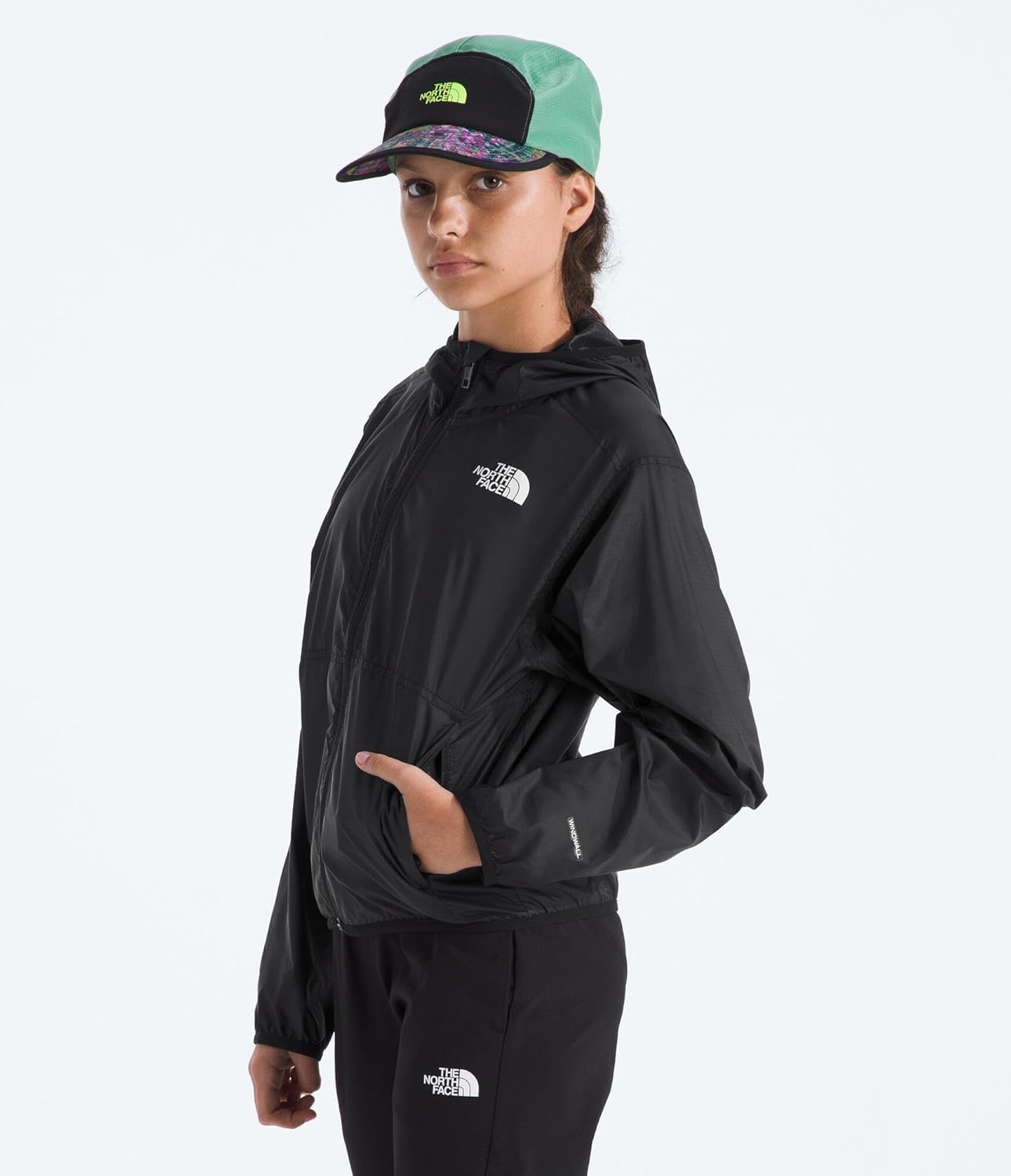 image:imageThe North Face Girls Tnf Cyclone Wind Jacket Wind amp Water Resistant Upf 40 Sun Protection Builtin Chin GuardTnf Black