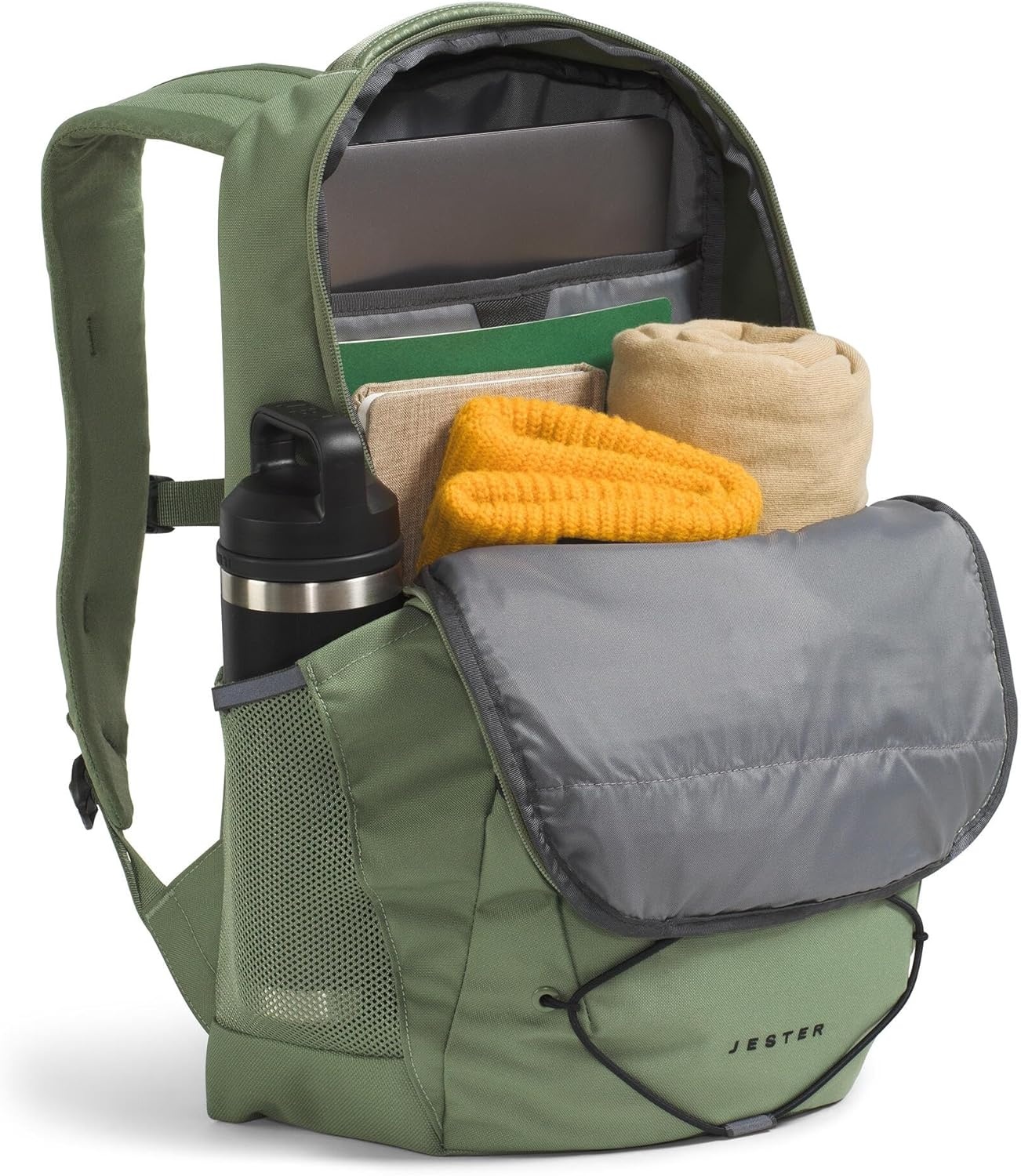imageThe North Face Jester Everyday Laptop Backpack Commuter Daypack Water Repellent Laptop Sleeve Khaki StoneForest Olive One SizeBark MistTnf Black