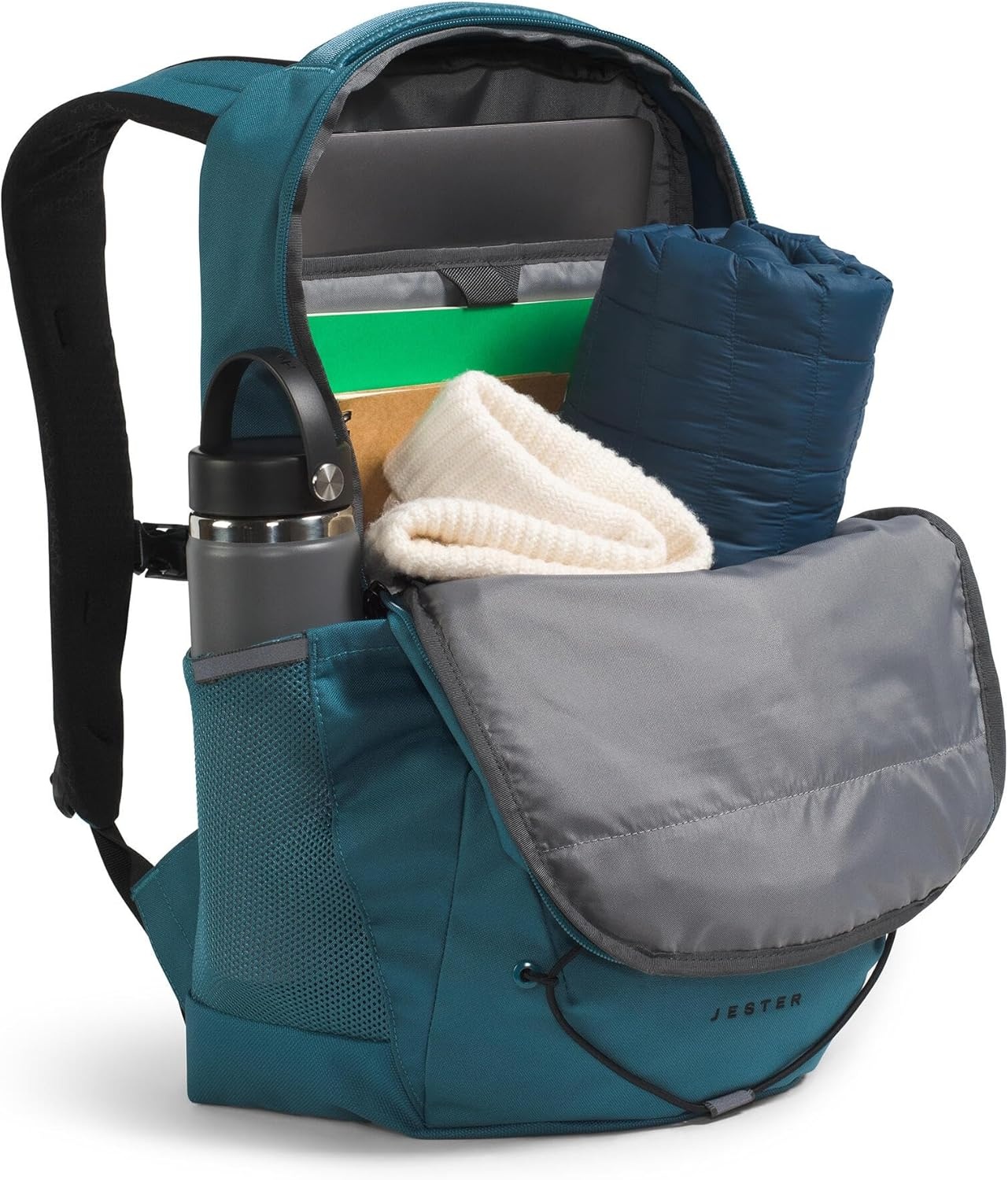 imageThe North Face Jester Everyday Laptop Backpack Commuter Daypack Water Repellent Laptop Sleeve Khaki StoneForest Olive One SizeSpaceTnf Black