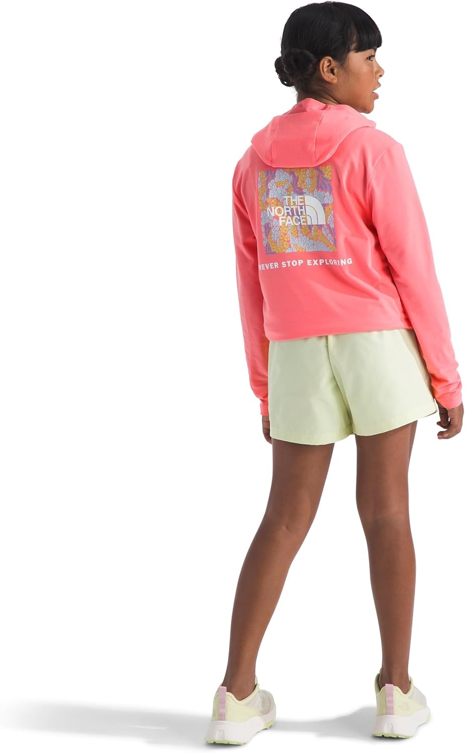 image:imageThe North Face Kids Adventure Wildflower Views Hoodie Moisture Wicking Pullover Lightweight amp Stretchy Durable HoodCoral Crush