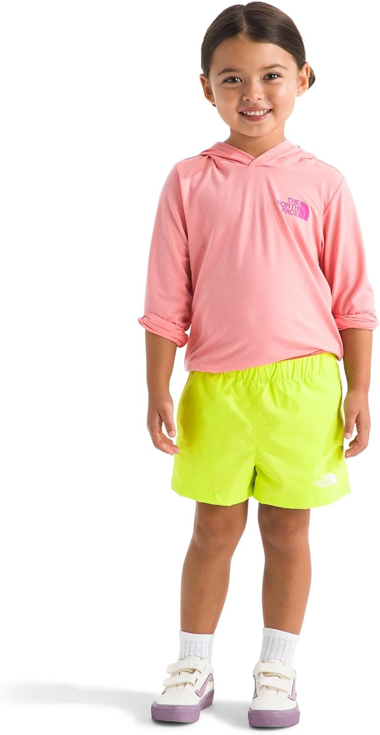 image:imageThe North Face Kids Class V Short Moisture Wicking ColorChanging Design Elastic Waistband MeshLined PocketsFizz Lime Logo Weather Topo Phantom Print