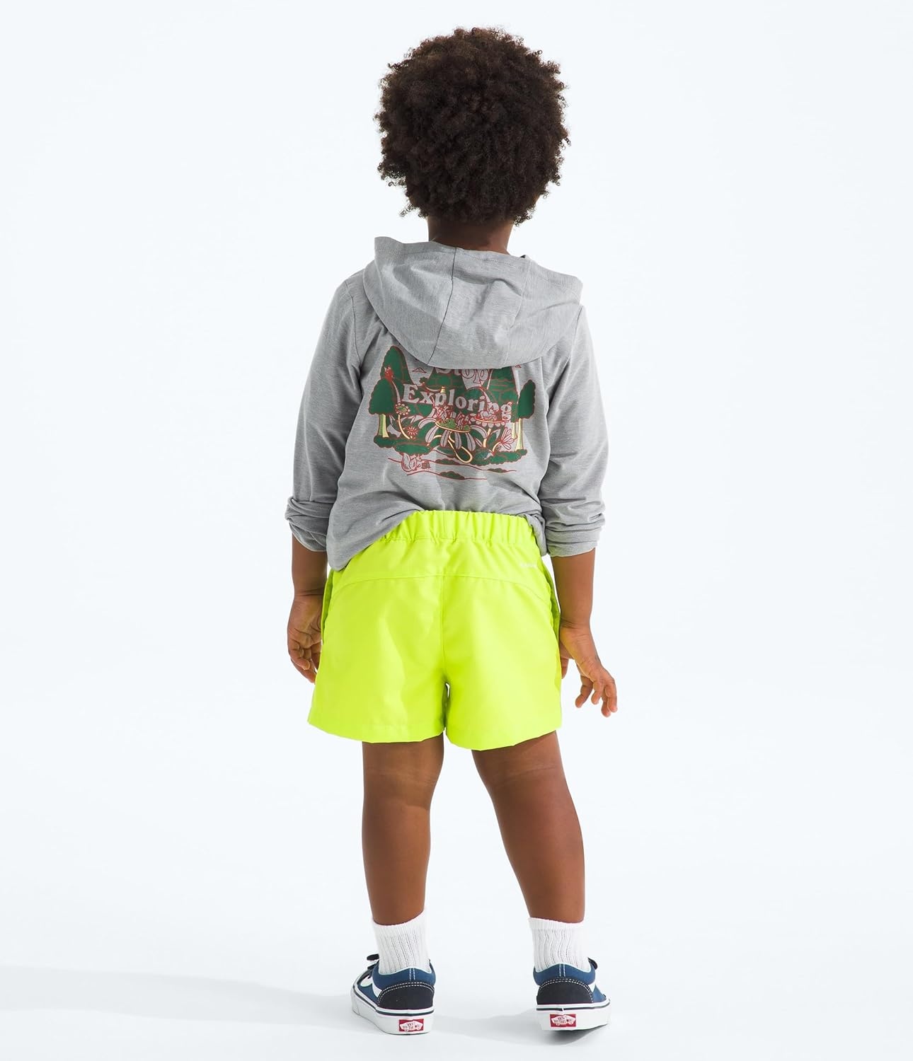 image:imageThe North Face Kids Class V Short Moisture Wicking ColorChanging Design Elastic Waistband MeshLined PocketsFizz Lime Logo Weather Topo Phantom Print