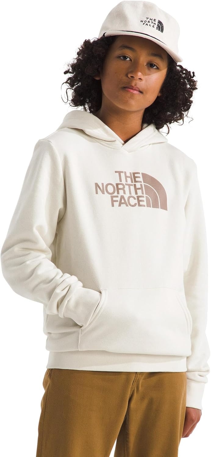 imageThe North Face Kids Evolution Half Dome Hoodie Adventure Ready Hooded Sweatshirt for Boys amp Girls Kangaroo Hand PocketWhite Dune