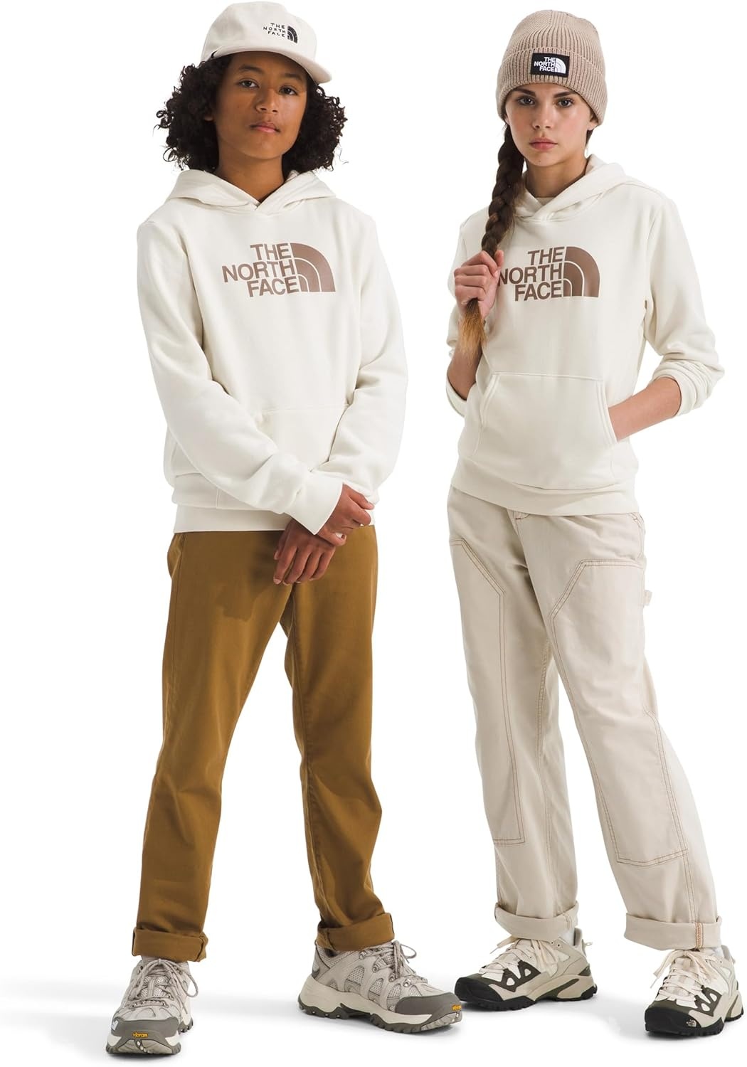 imageThe North Face Kids Evolution Half Dome Hoodie Adventure Ready Hooded Sweatshirt for Boys amp Girls Kangaroo Hand PocketWhite Dune