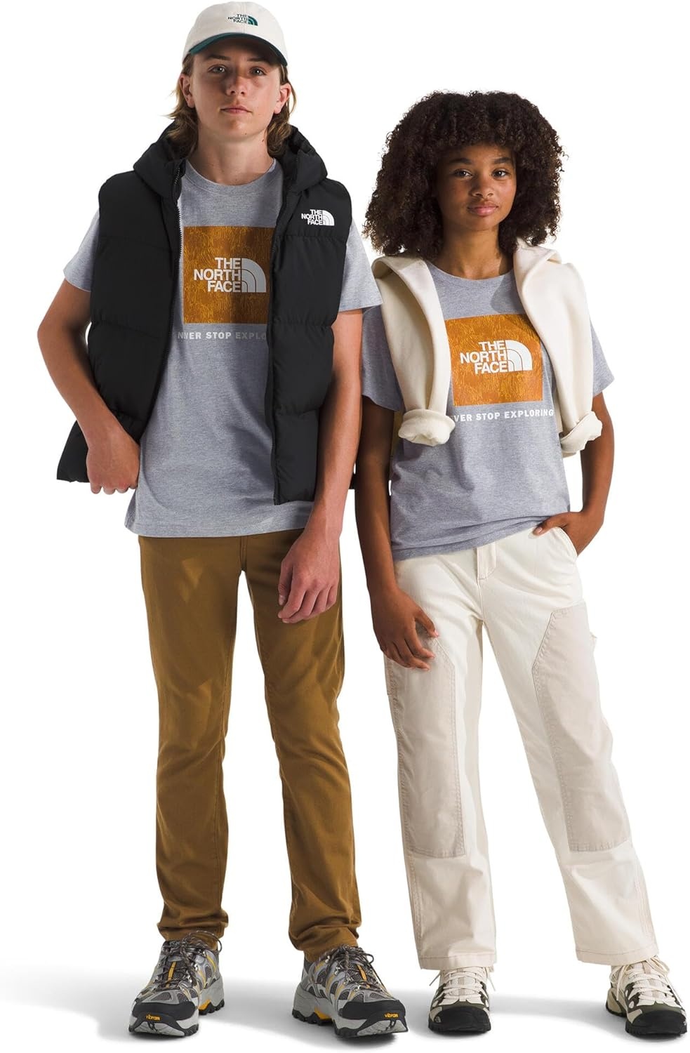 image:imageThe North Face Kids Evolution Print Box Logo NSE ShortSleeve Tee Cotton Shirt for Boys amp Girls with a GraphicTnf Pale Grey HeatherSummit Gold Regenerative Ink Print