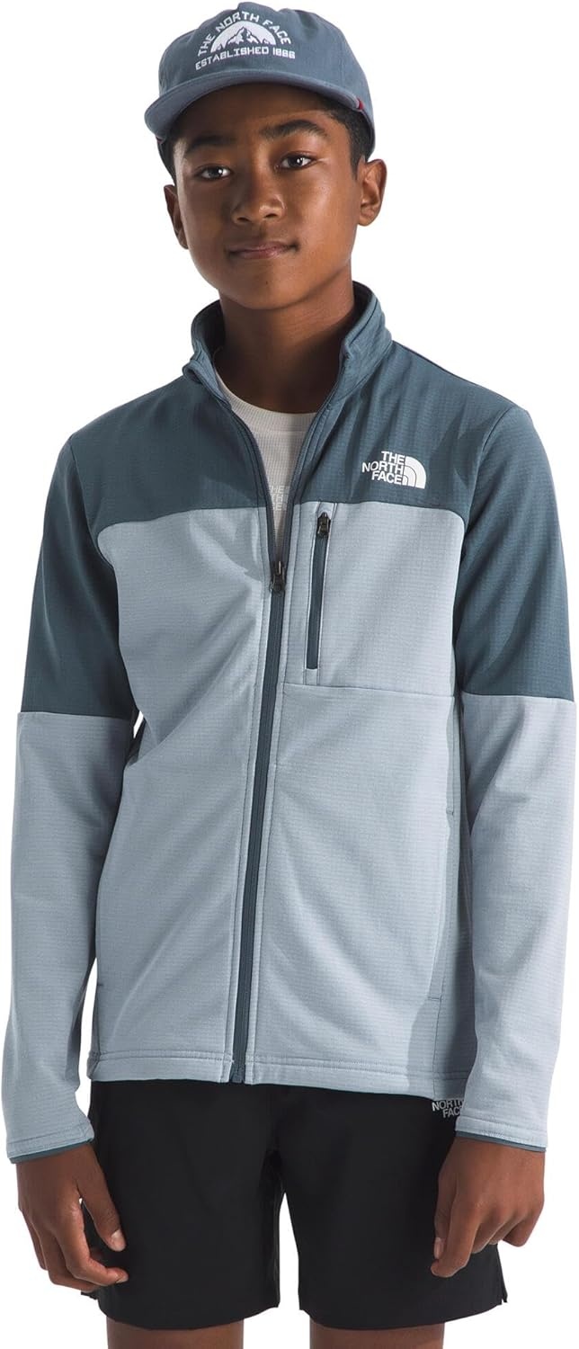 image:imageThe North Face Kids Hike Midlayer Full Zip Jacket Lightweight Outerwear for Boys amp Girls Securezip Chest PocketFrost GreyGranite Grey
